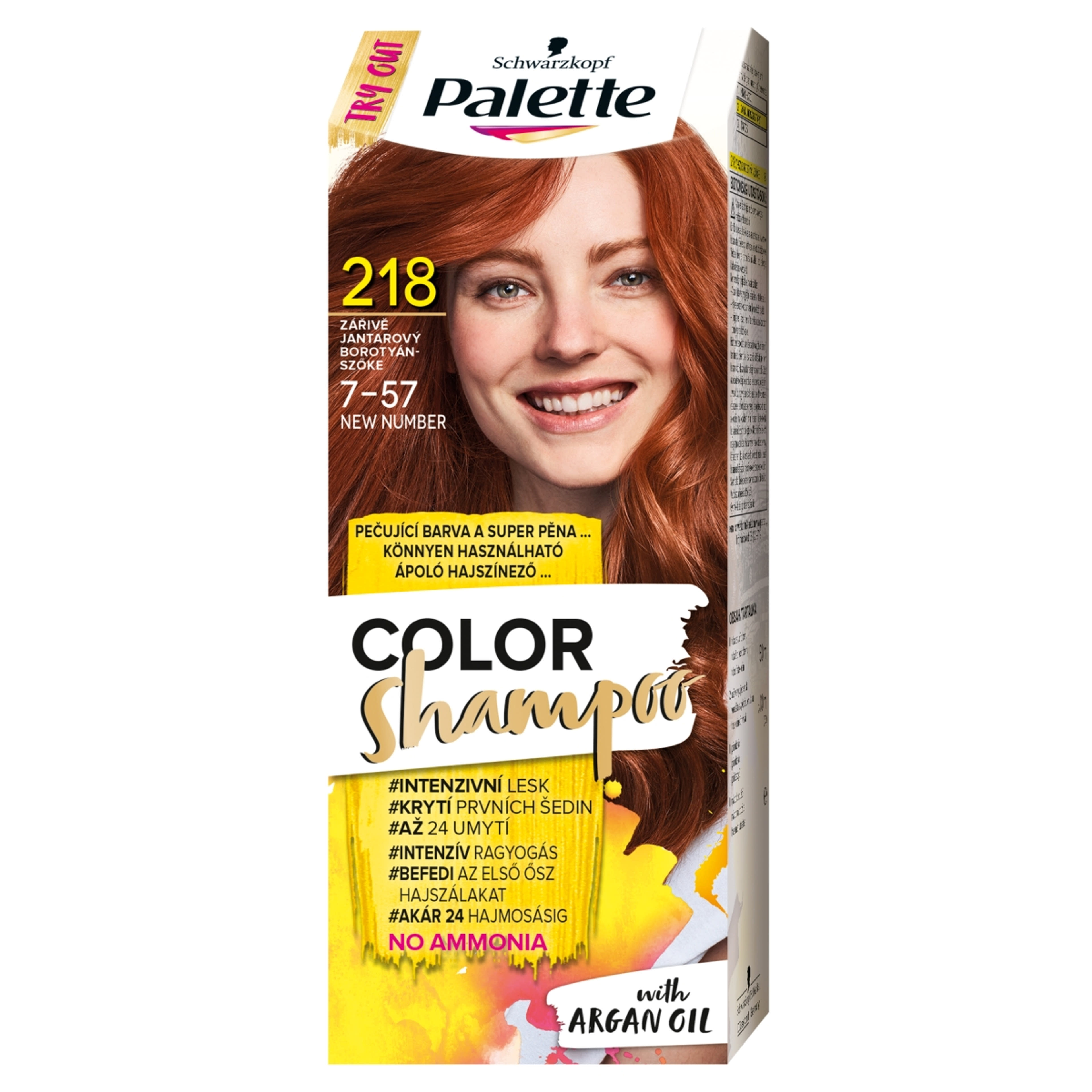 Schwarzkopf Palette Color Shampoo hajfesték 218 borostyánszőke - 1 db-1