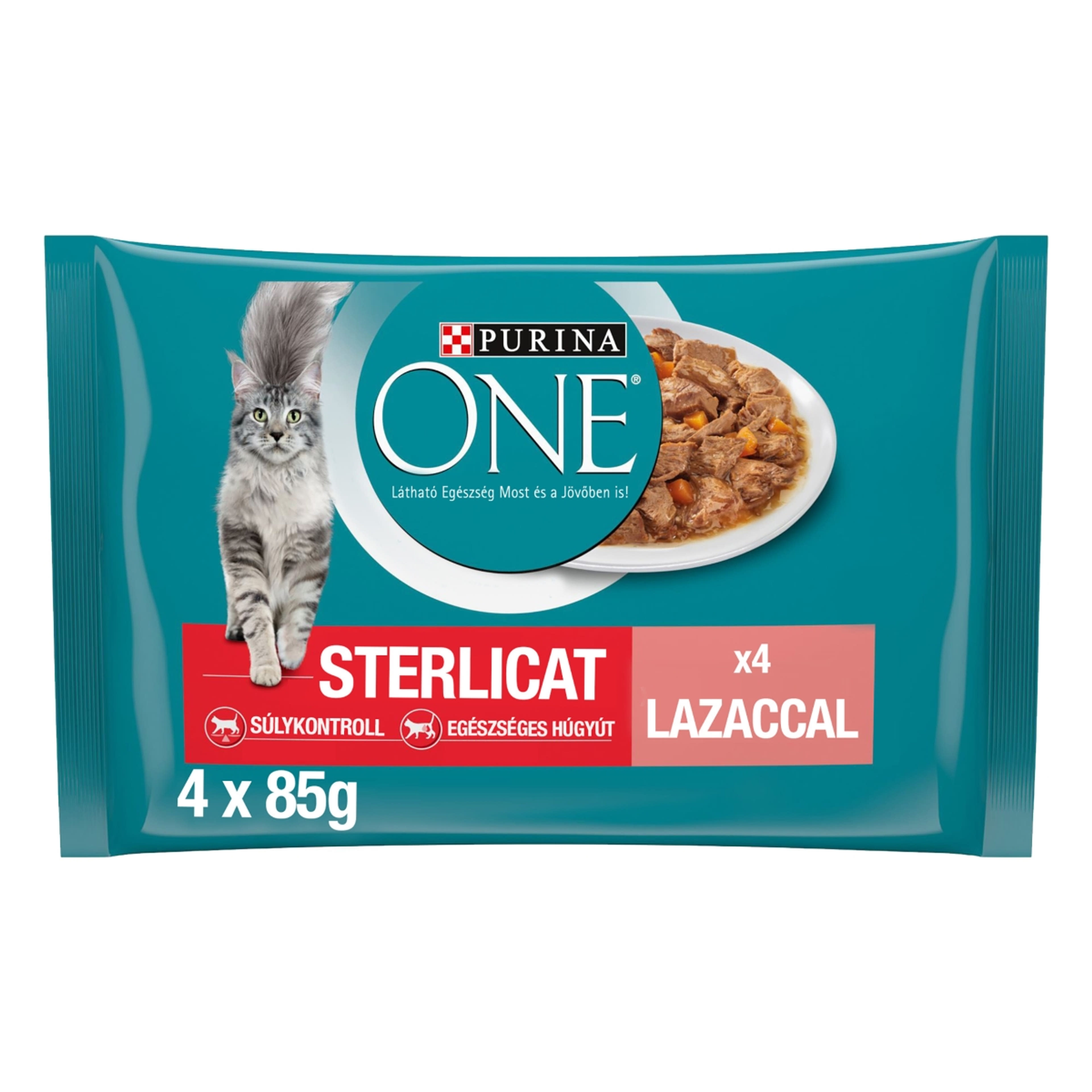 Purina one alutasak macskáknak lazac és sárgarépa 4*85 g - 340 g-2