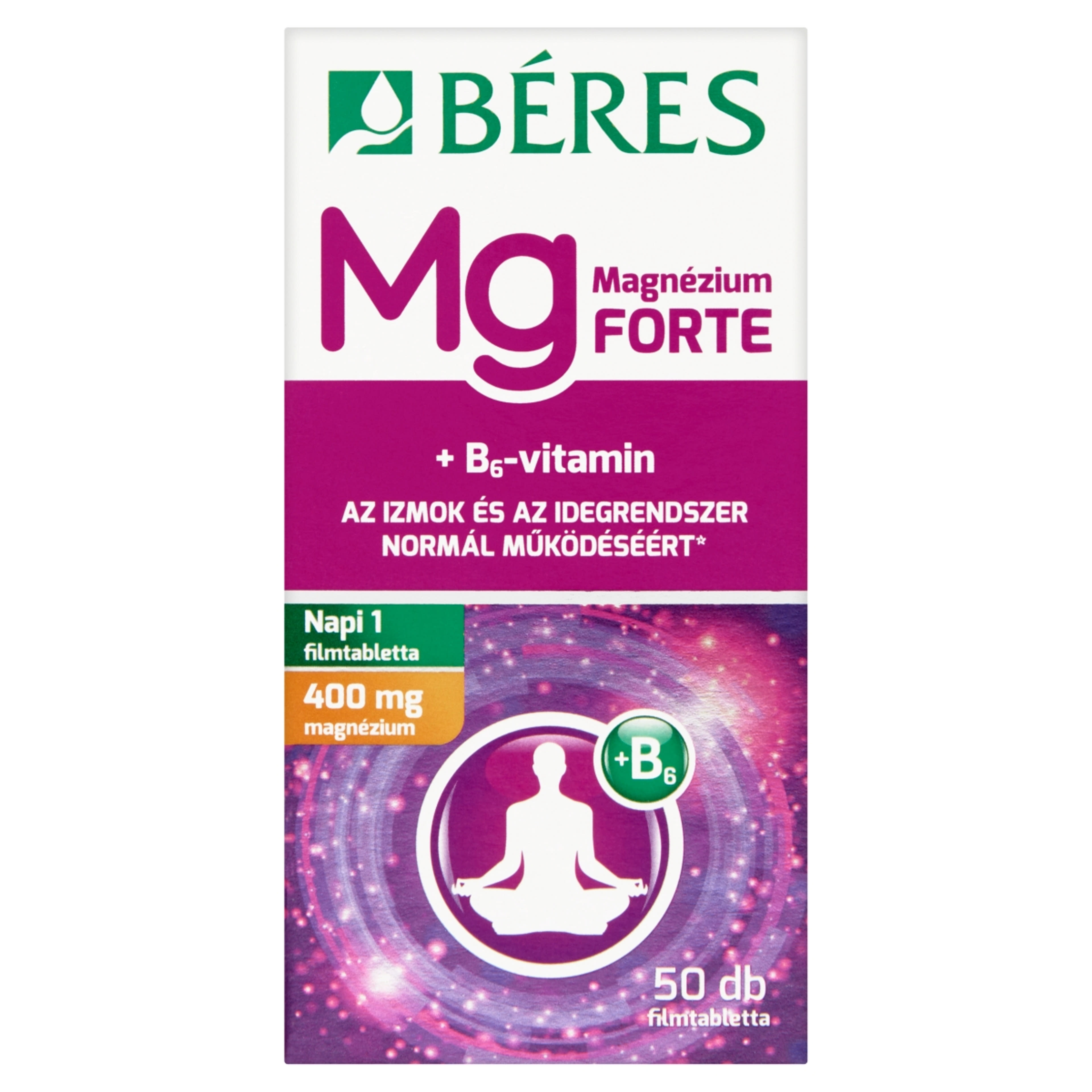 Béres Magnézium 400mg+ B6 Forte Filmtabletta - 50 db