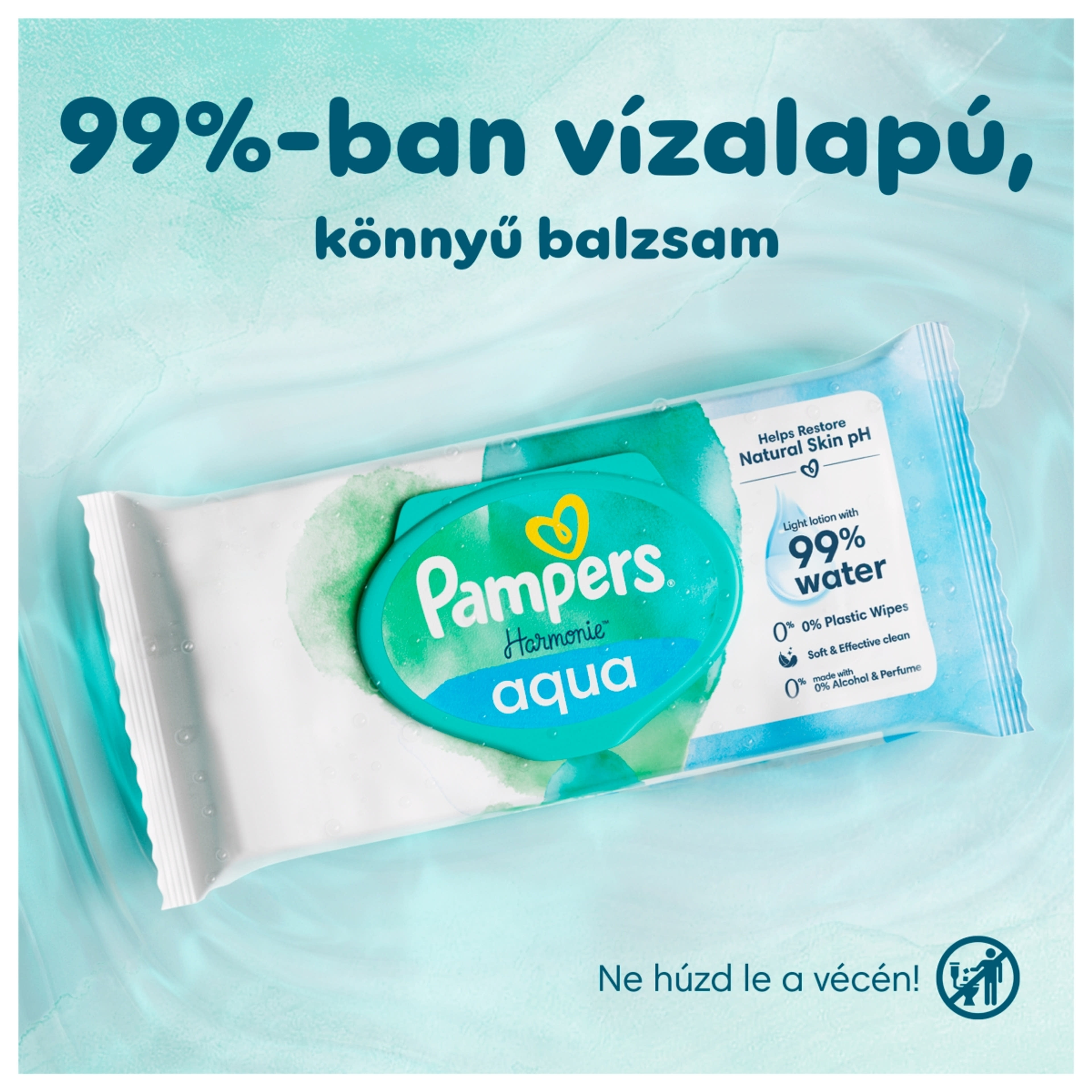 Pampers Harmonie Aqua nedves törlőkendő 6x48 db - 288 db-2