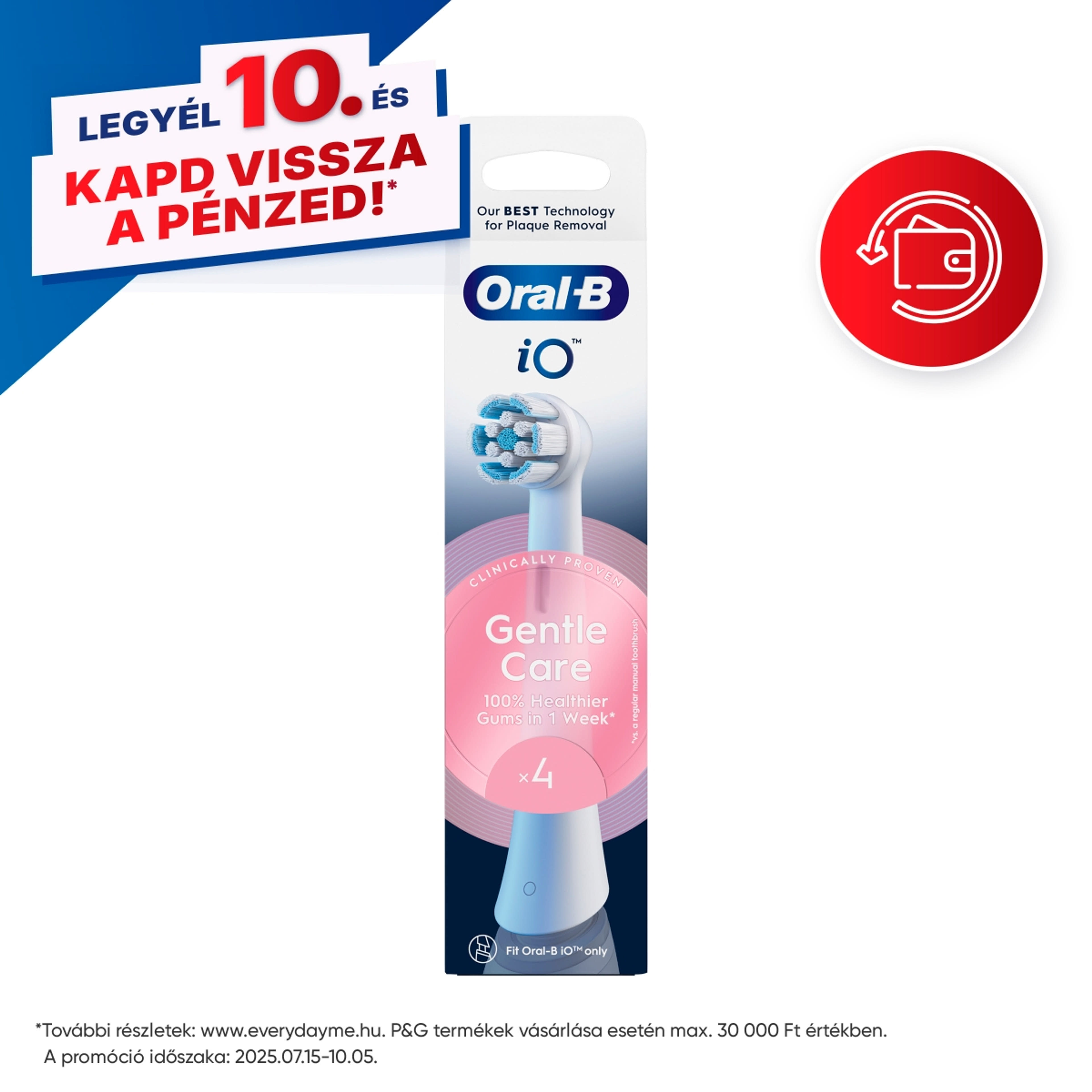 Oral-B Gentle Care IO elektromos fogkefe pótfej - 4 db