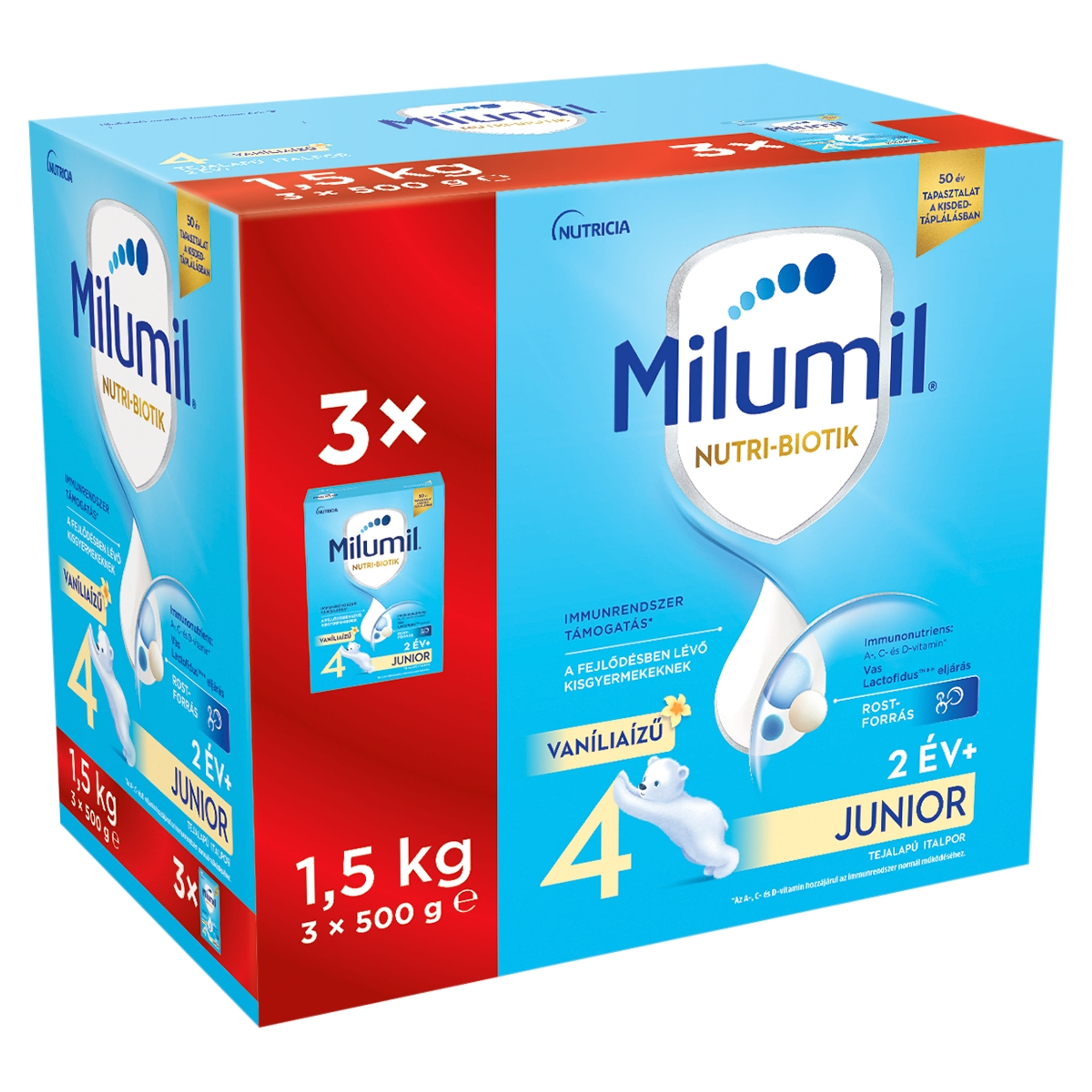 Milumil 4 Junior vanília ízű ital 2 éves kortól - 1500 g