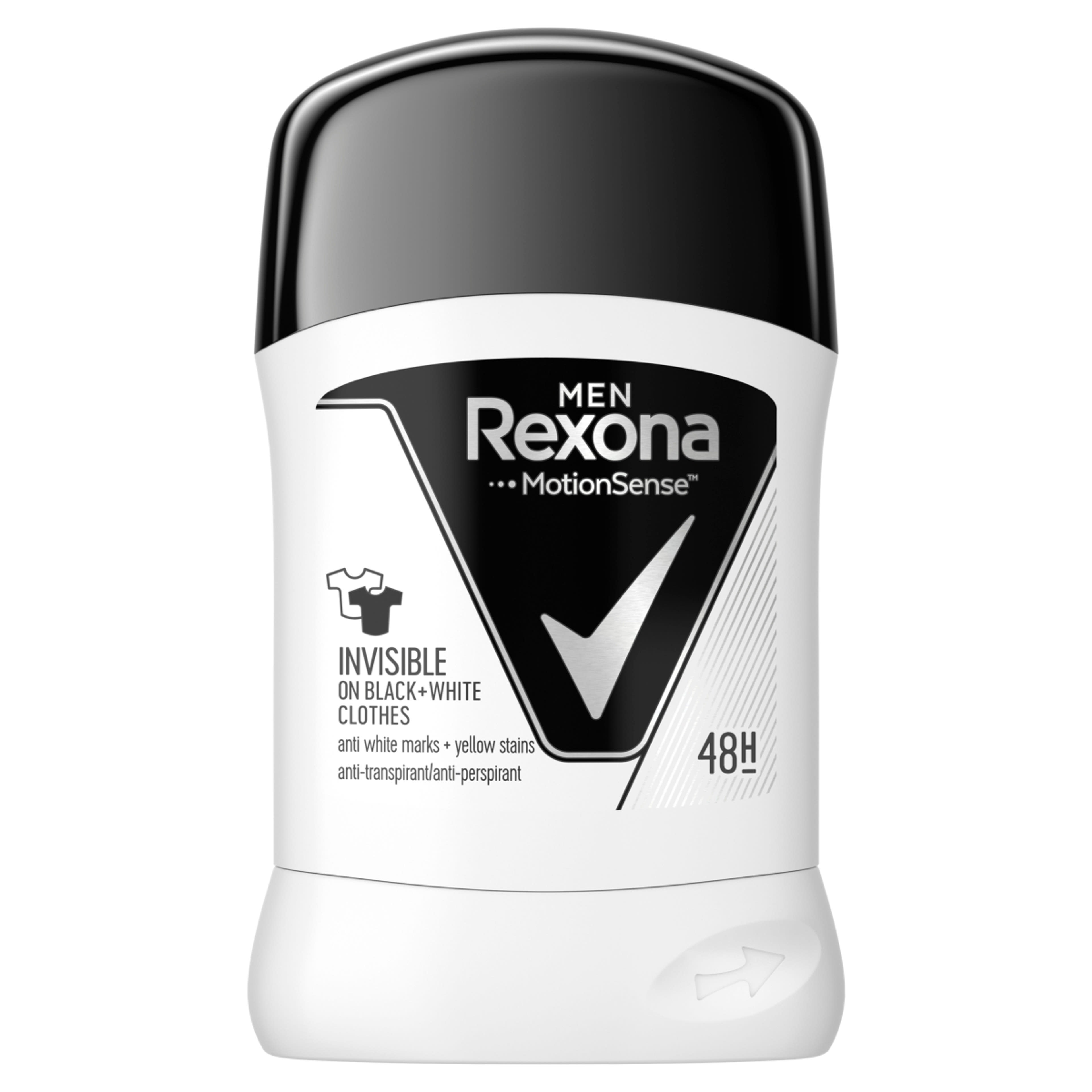 Rexona Men Invisible Black + White férfi izzadásgátló stick - 50 ml