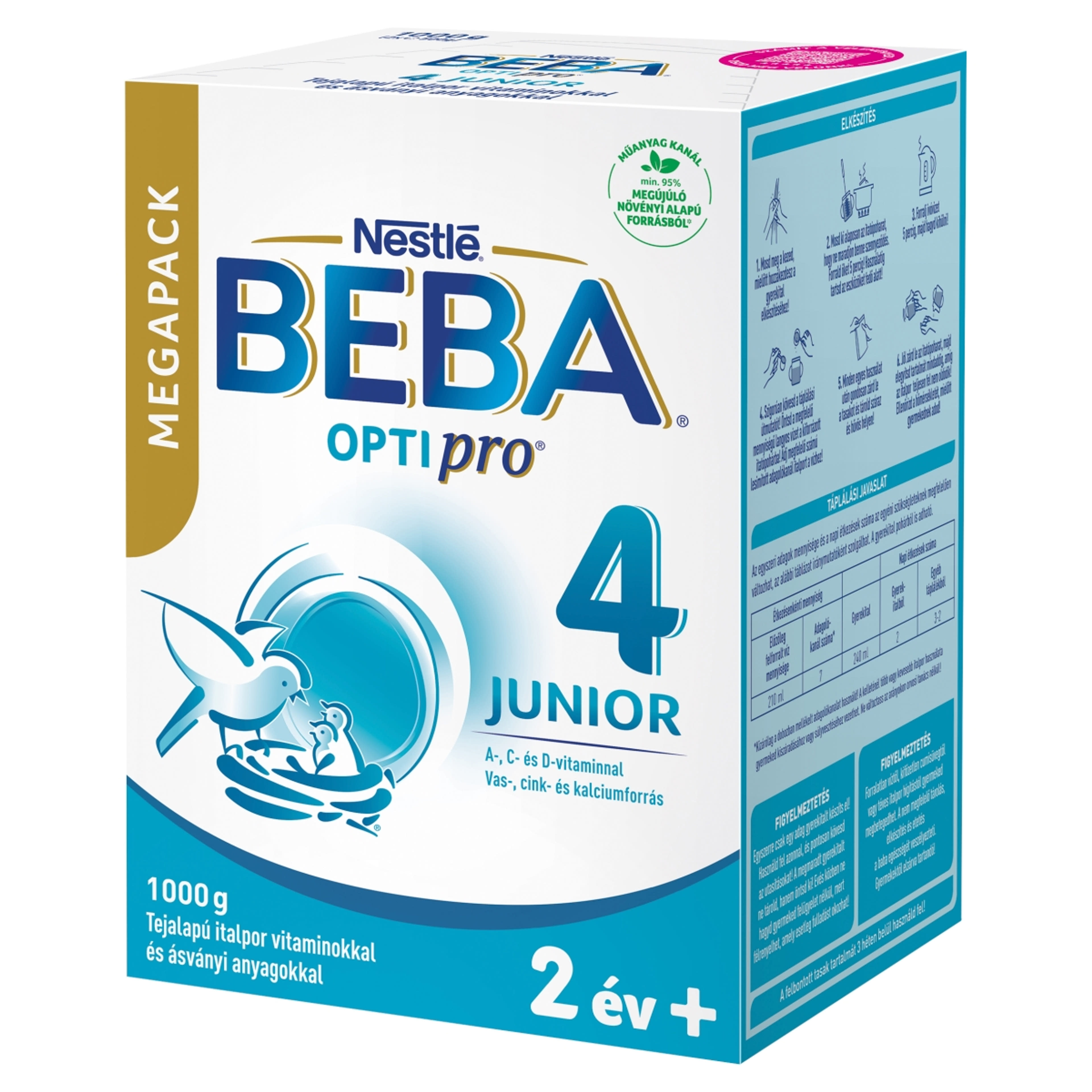 Beba Optipro 4 Junior tejalapú italpor vitaminokkal és ásványi anyagokkal 2 éves kortól - 1000 g-3