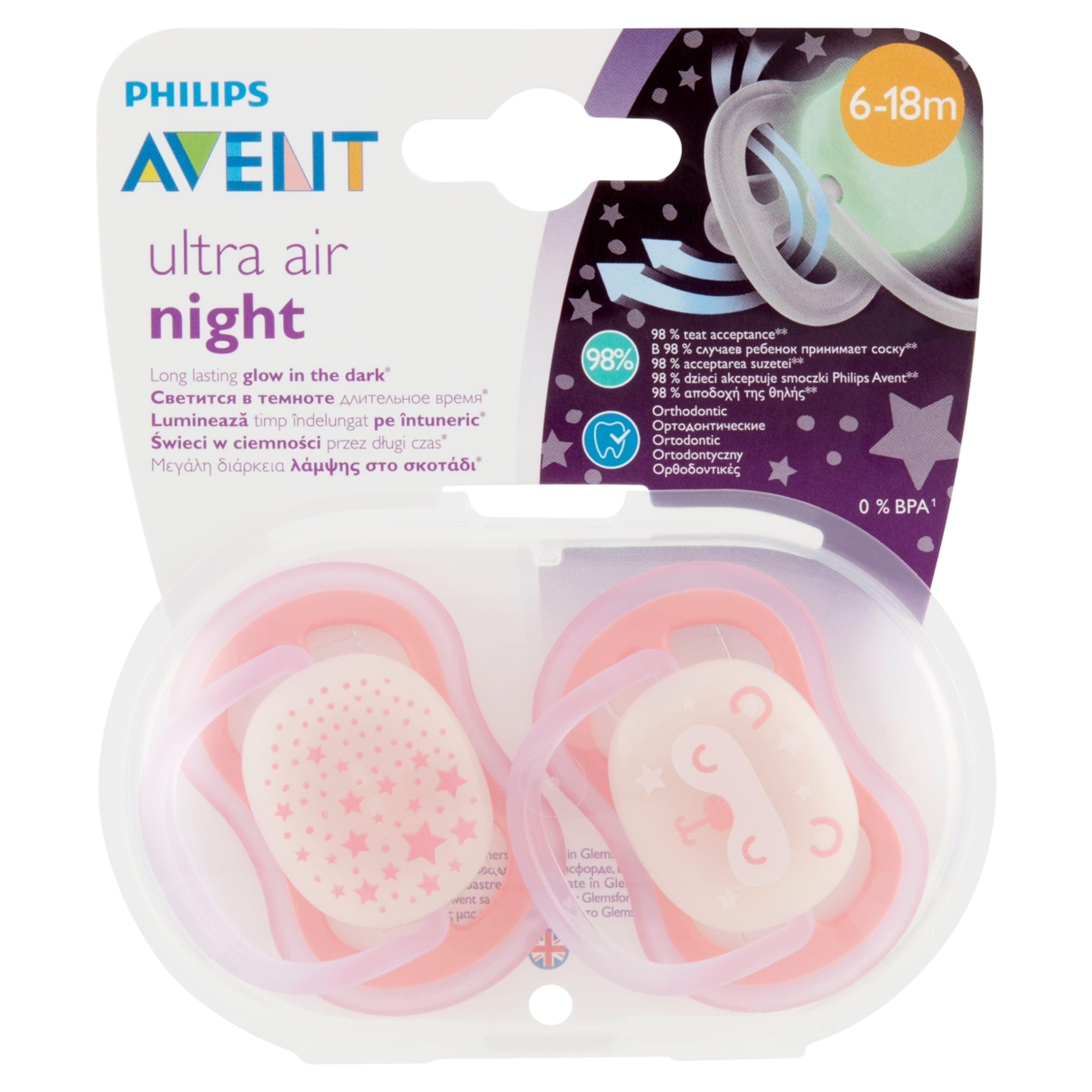 Philips Avent Ultra Air éjszakai játszócumi 6-18 hónapos korig - 2 db
