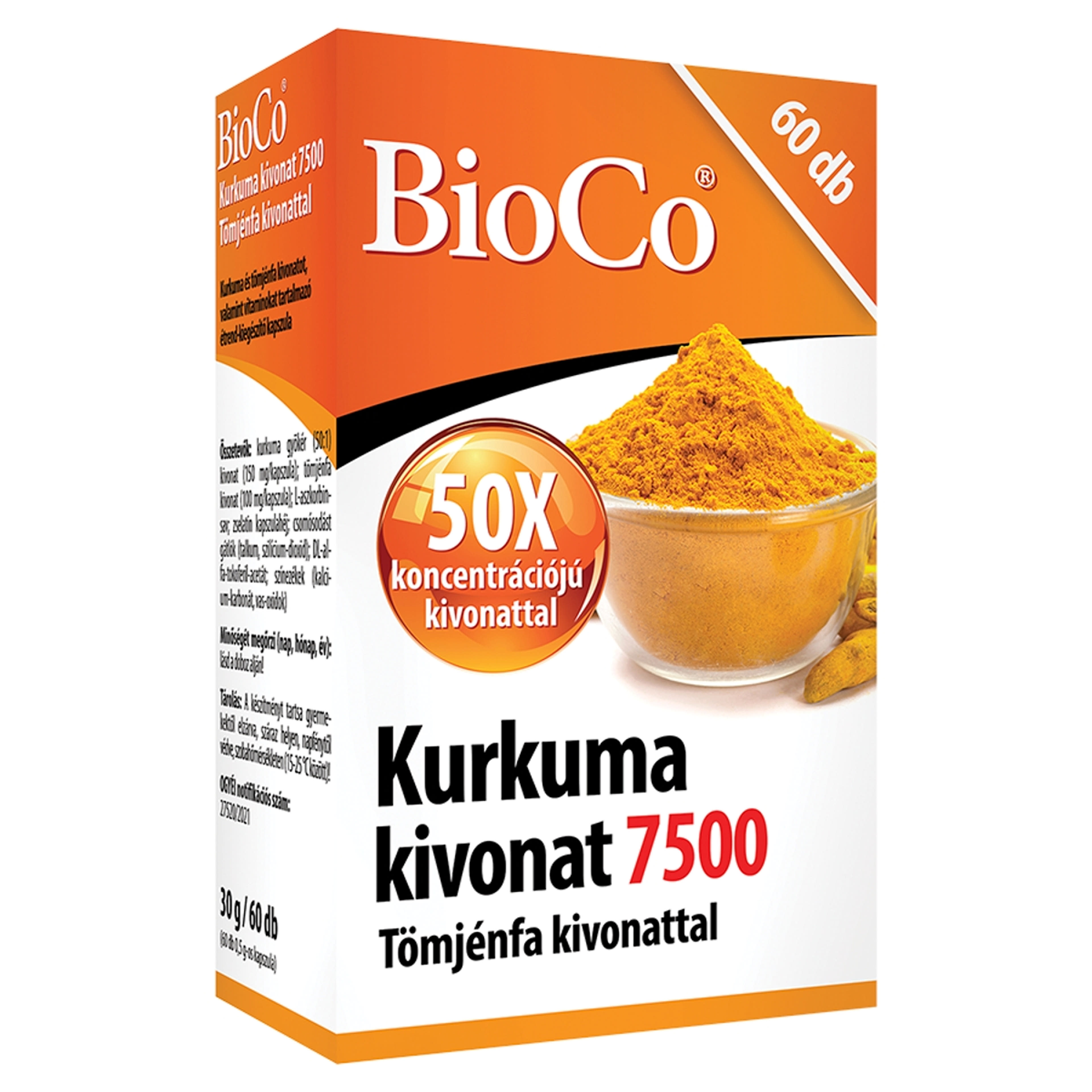 Bioco Kurkuma és Tömkénfa kivonat étrenkiegészítő kapszula - 60 db-2