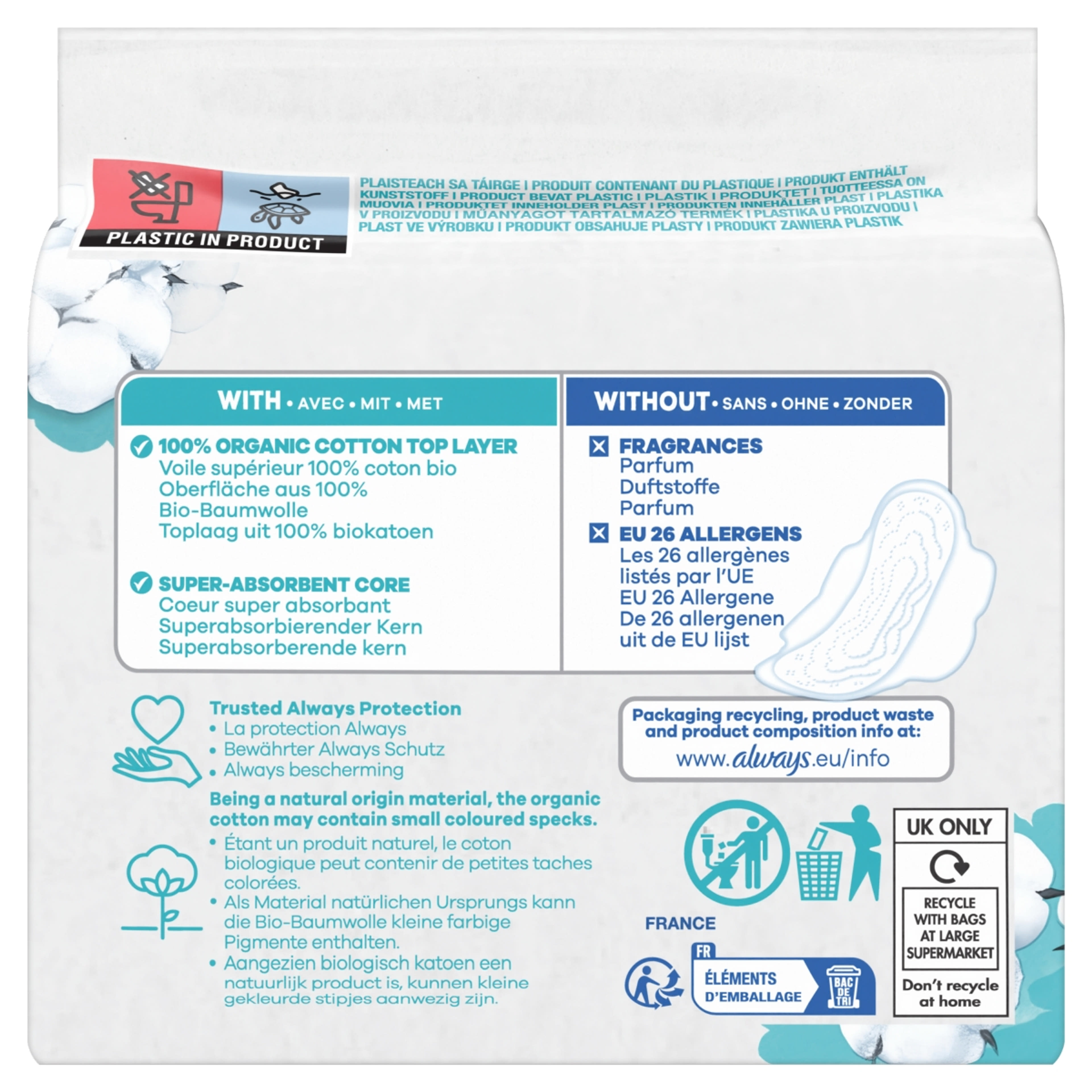 Always Cotton Protection Ultra Night egészségügyi betét - 8 db-3