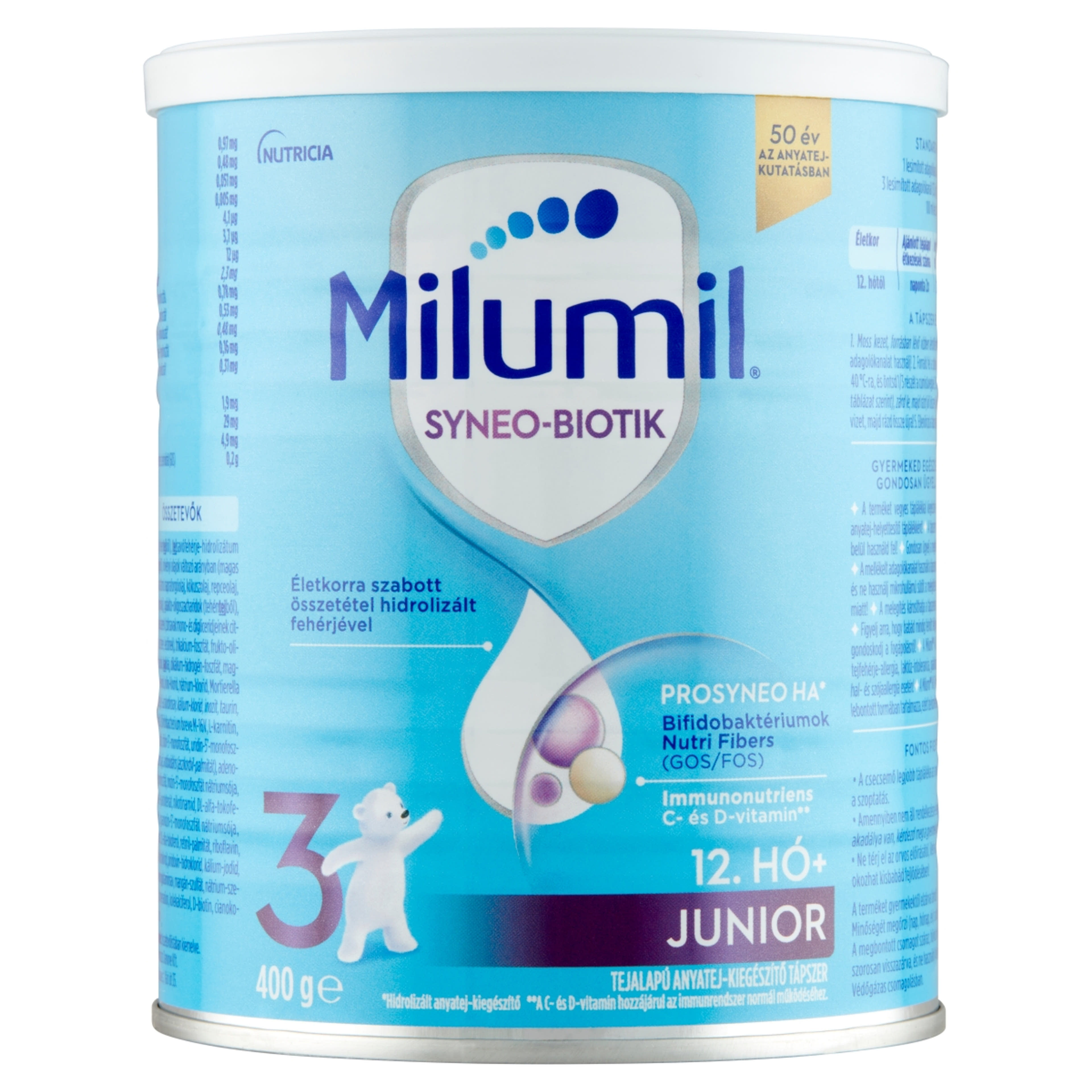 Milumil HA 3 ProSyneo anyatej-kiegészítő tápszer 12. hónapos kortól - 400 g