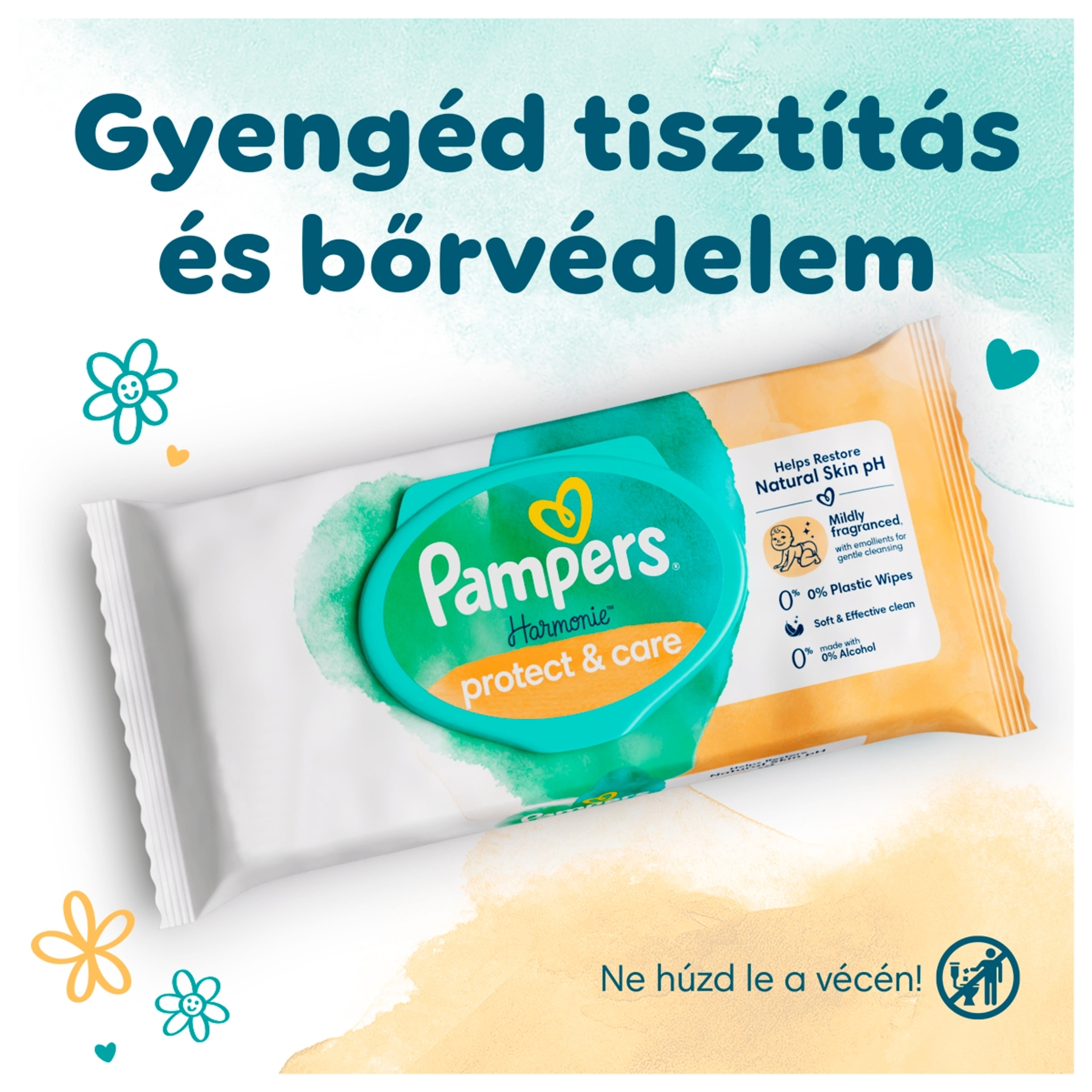 Pampers Harmonie Protect & Care Körömvirágos törlőkendő 9x44 db - 396 db-2