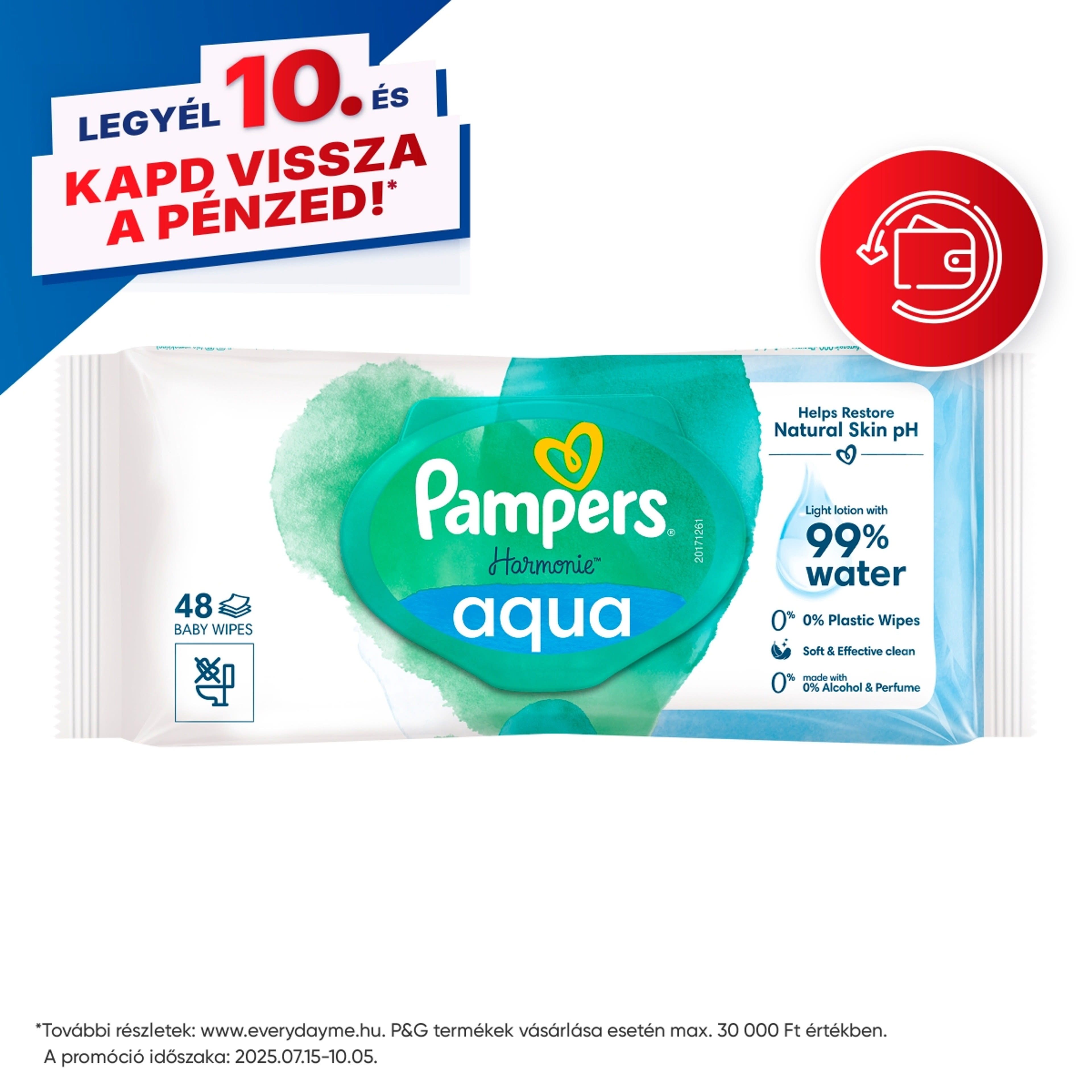 Pampers Harmonie Aqua nedves baba törlőkendő - 48 db