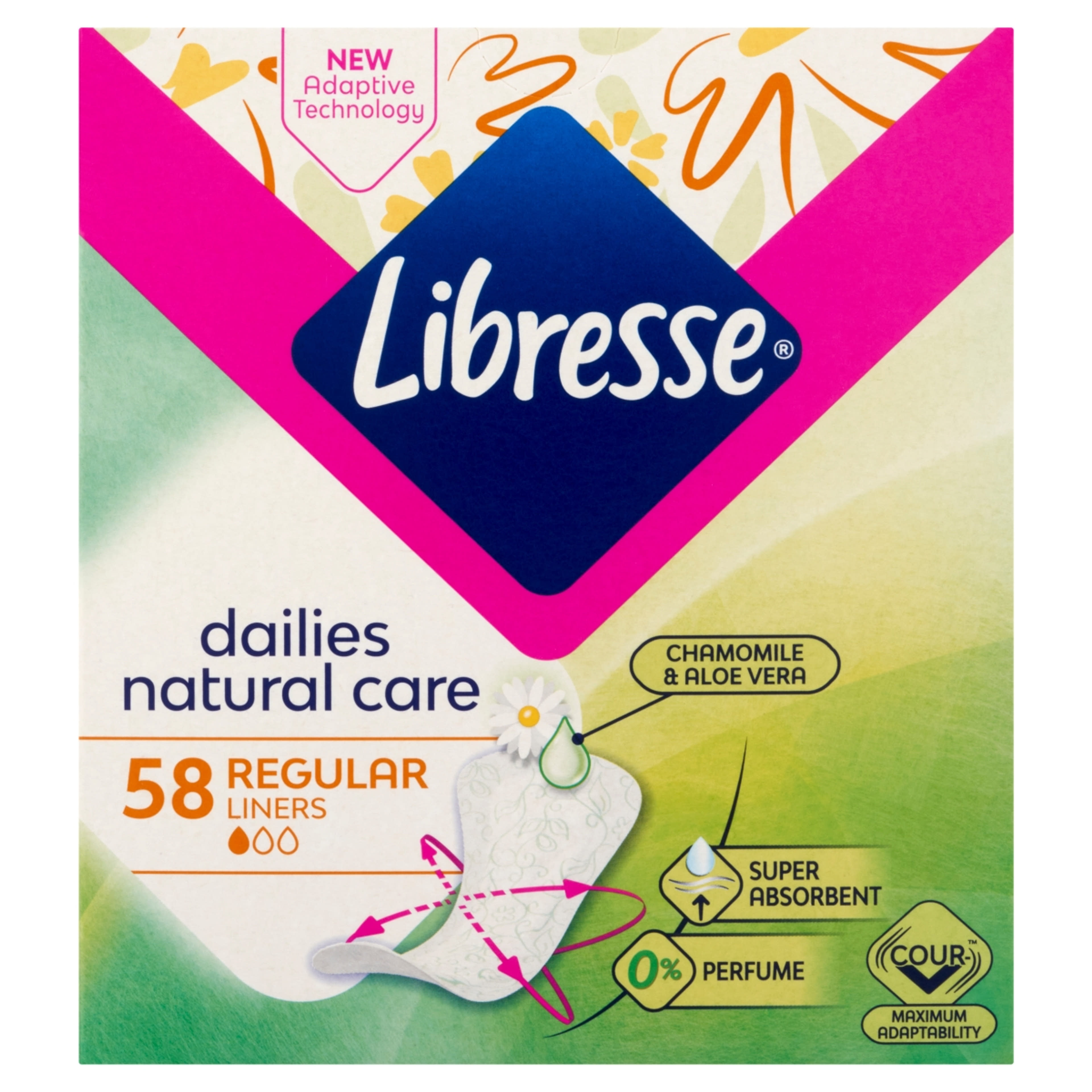 Libresse Natural Care Normal illatmegkötő tisztasági betét - 58 db