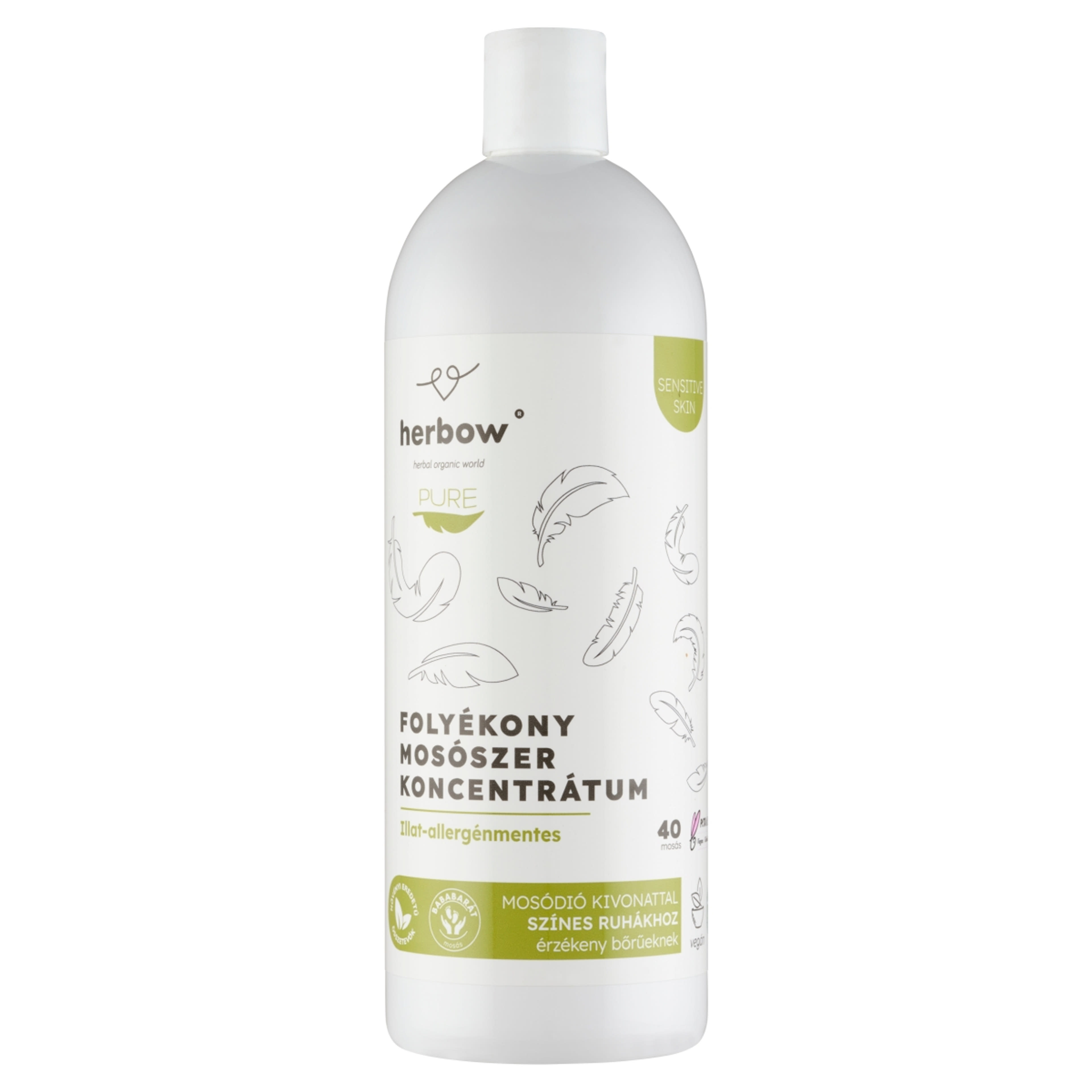 Herbow Pure folyékony mosószer, színes ruhákhoz 40 mosás - 1000 ml
