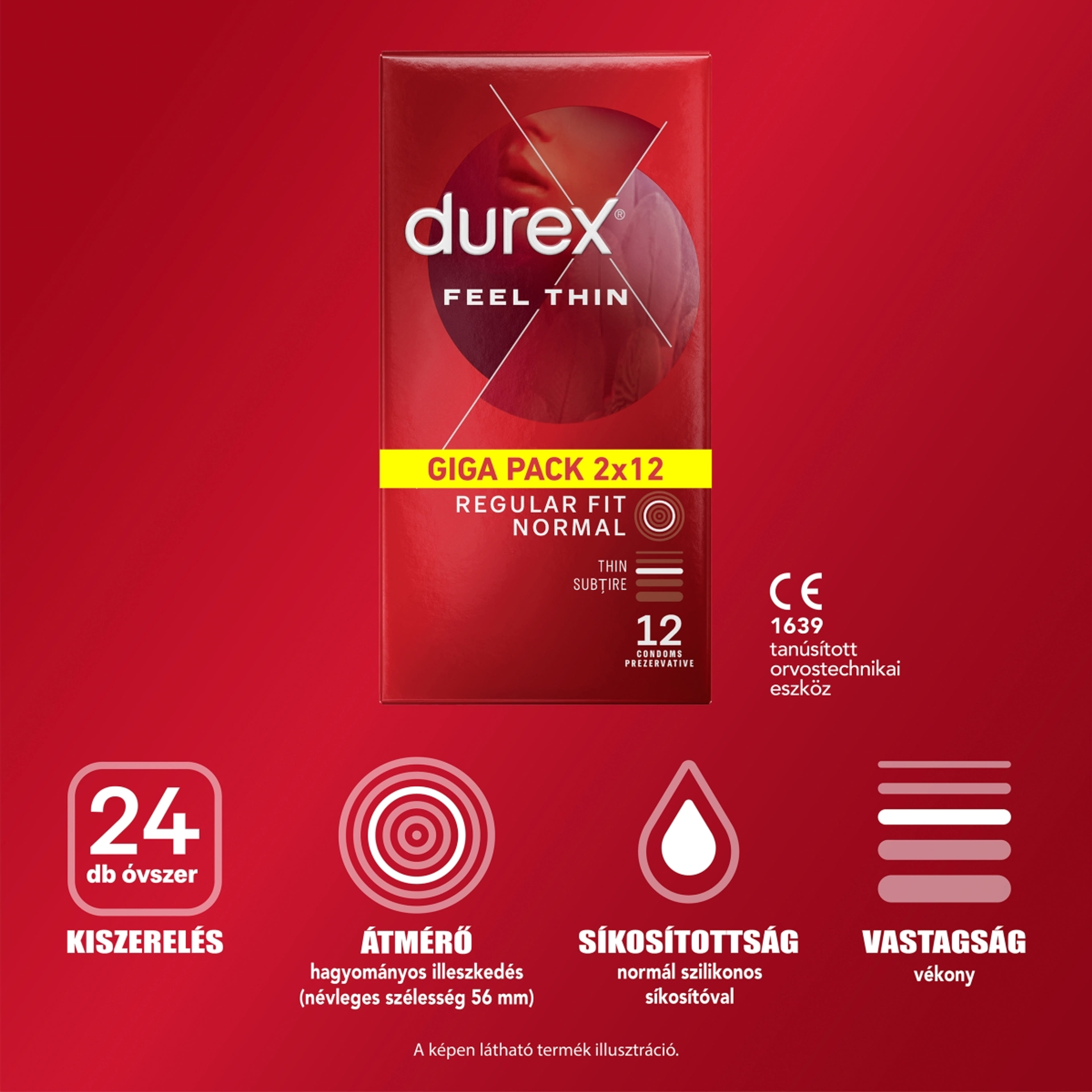 Durex Feel Thin óvszer - 2x12 db-3