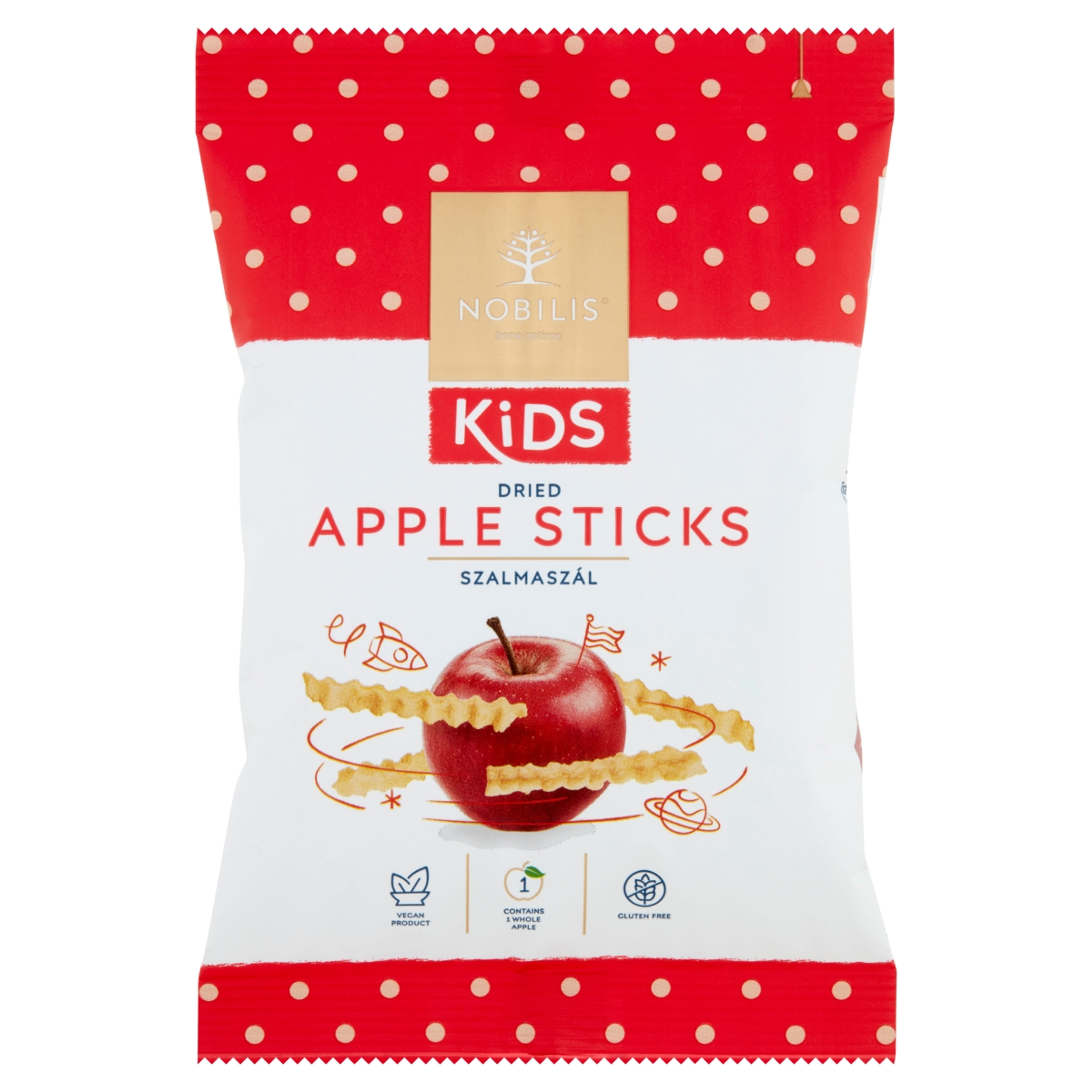 Nobilis Kids szalmaszál szárított, héj nélküli almahasábok - 15 g-1