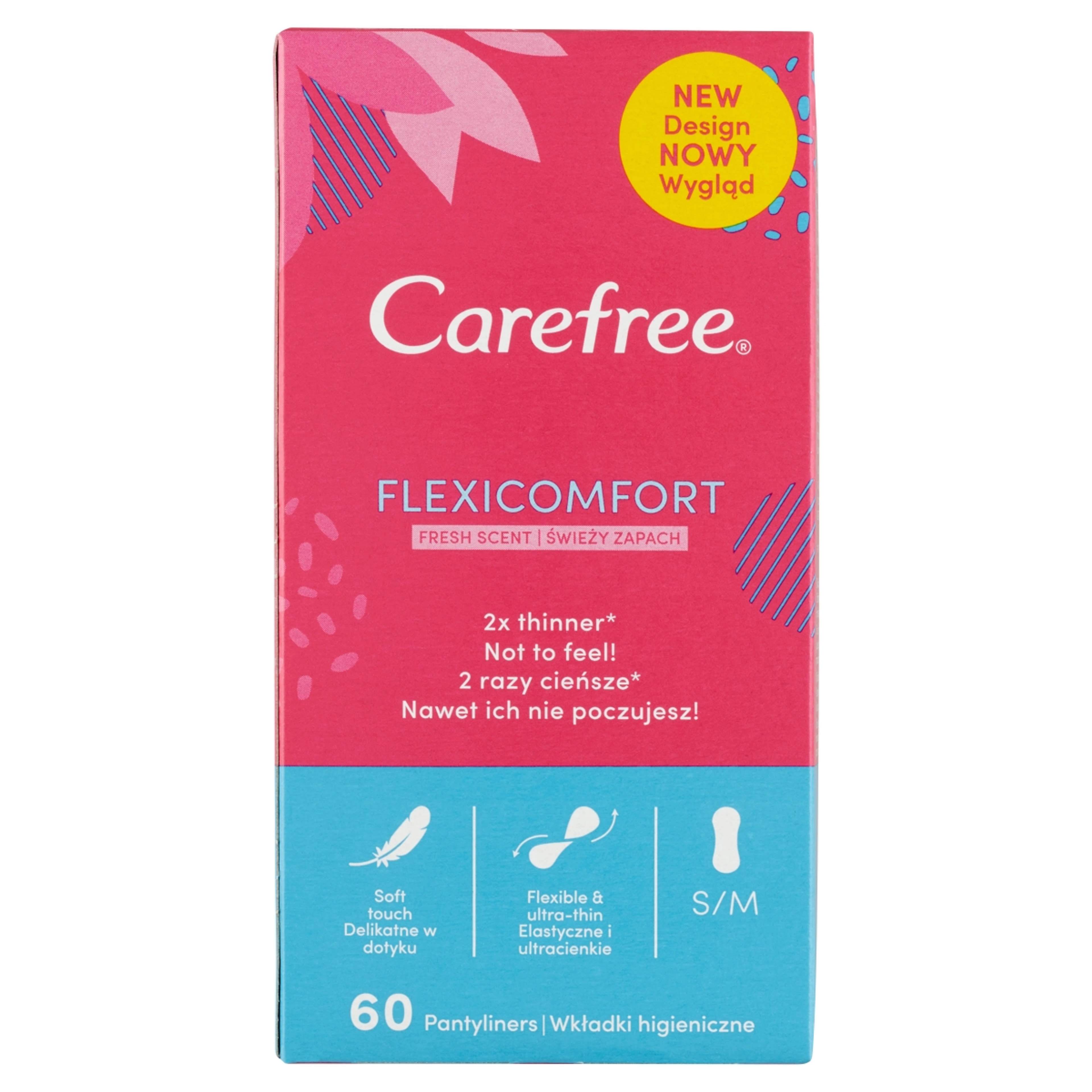 Carefree FlexiComfort tisztasági betét friss illattal - 60 db