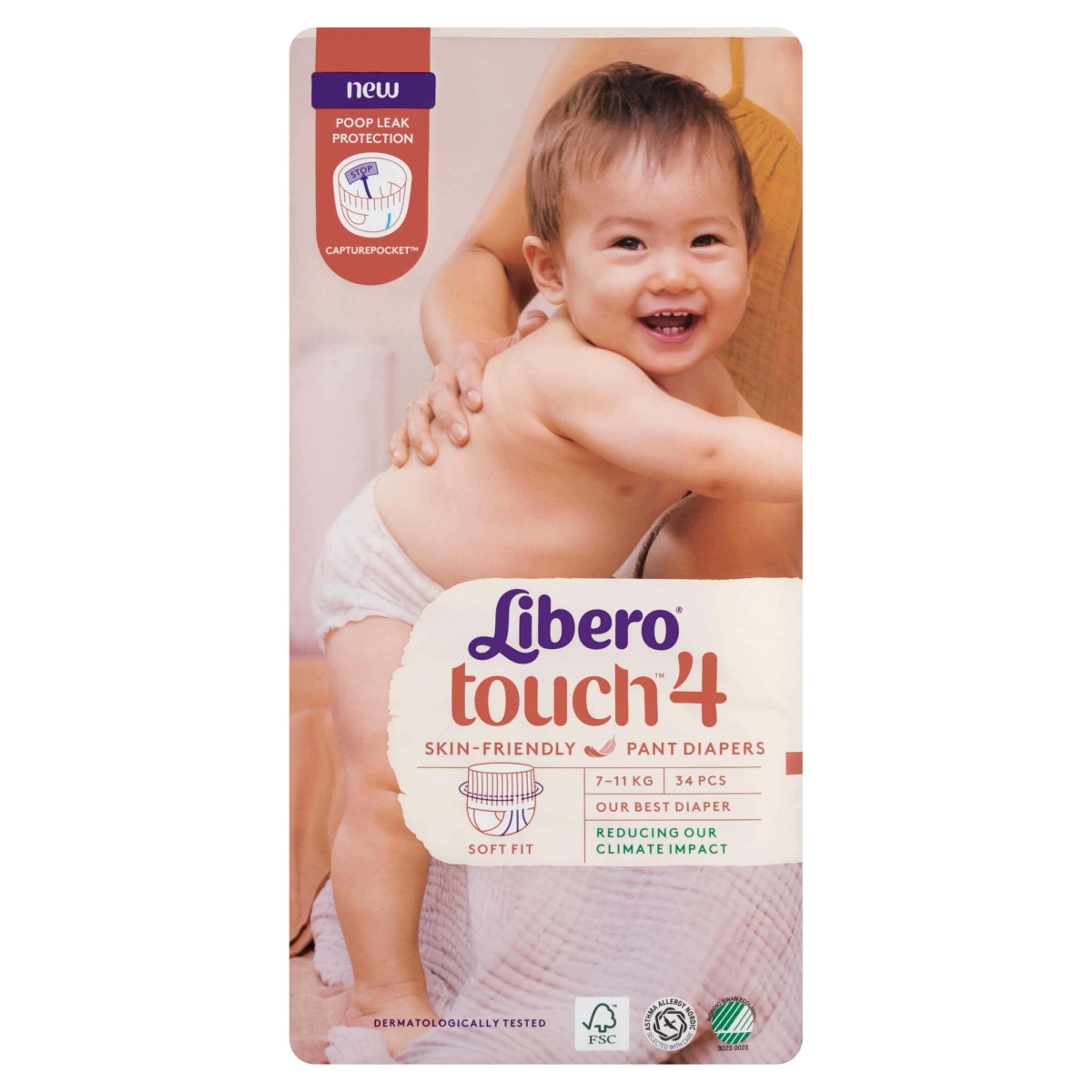 Libero Touch bugyipelenka 4-es 7-11 kg - 34 db