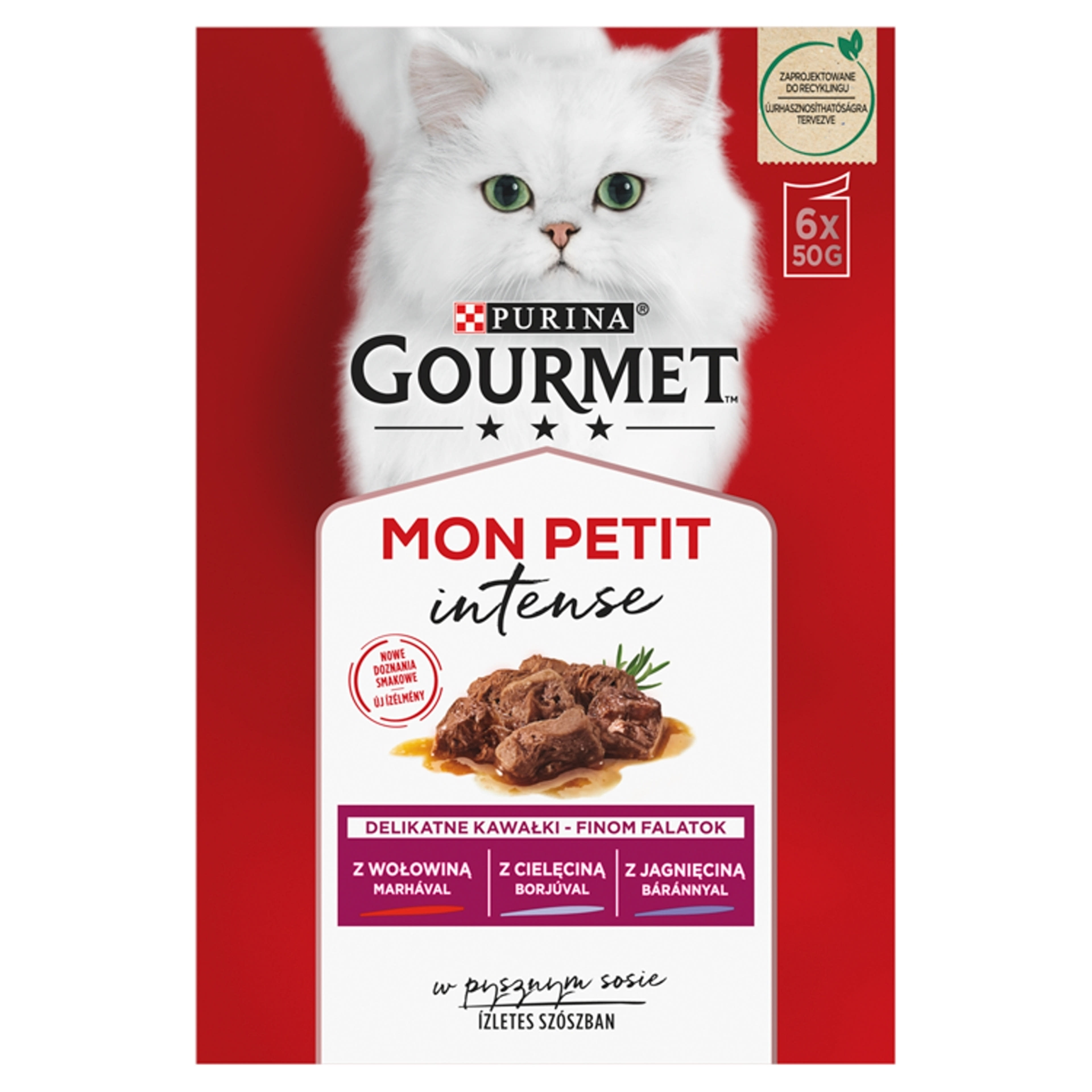 Gourmet Mon Petit alutasak macskáknak, marha,borjú,bárány (6x50 g) - 300 g