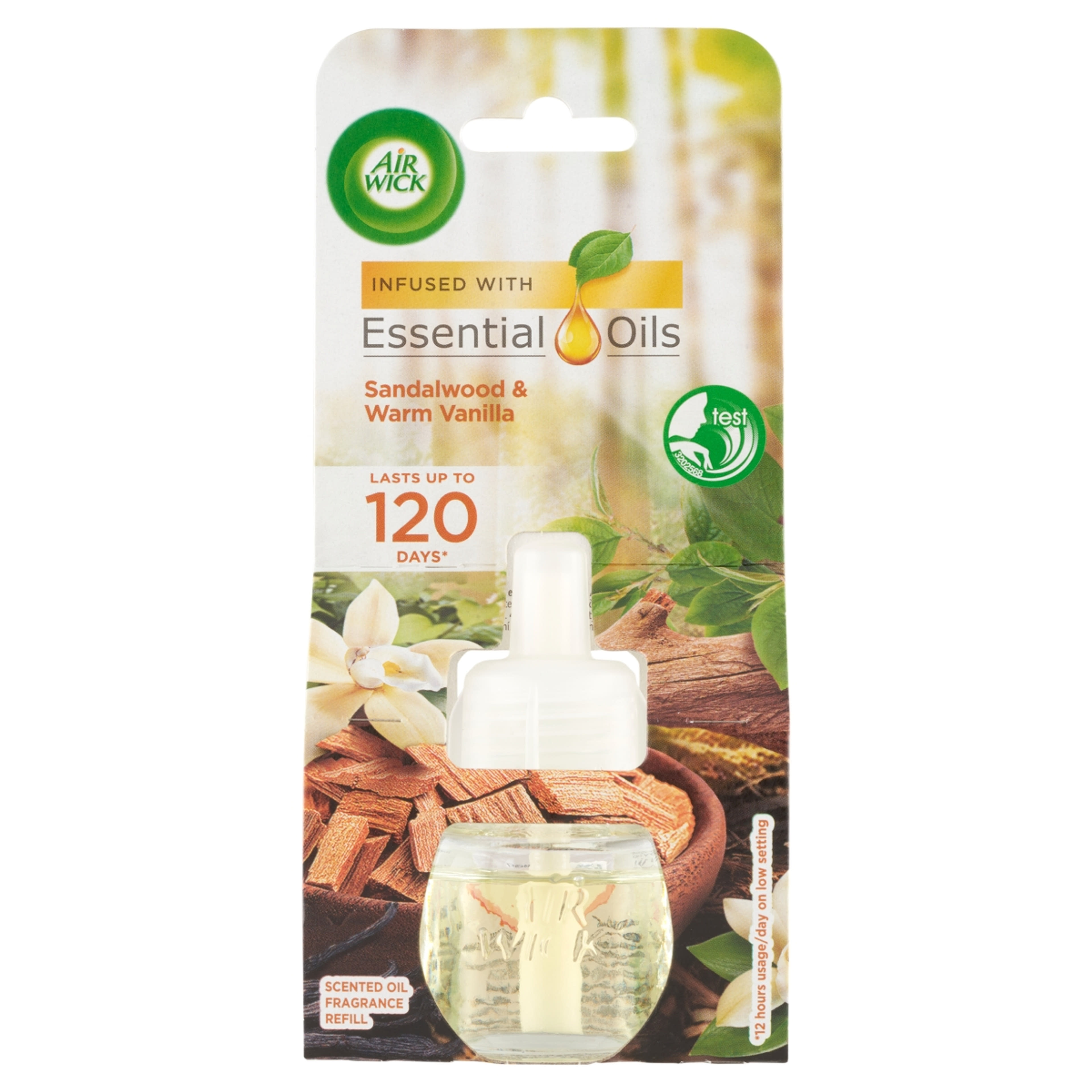 Air Wick elektromos légfrissítő utántöltő szantálfa és lágy vanília illattal - 19 ml