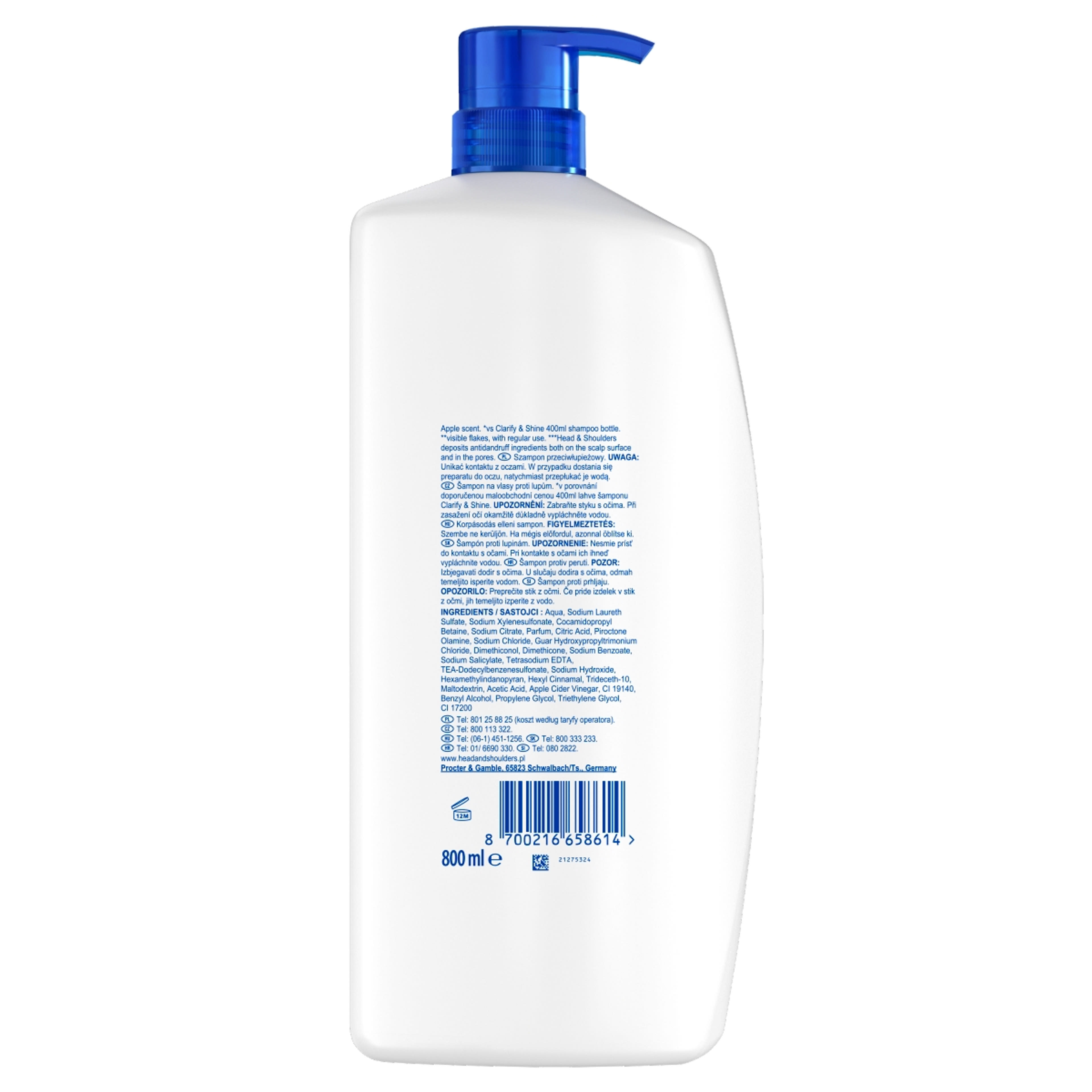 Head & Shoulders Clarify & Shine korpásodás elleni sampon - 800 ml-2