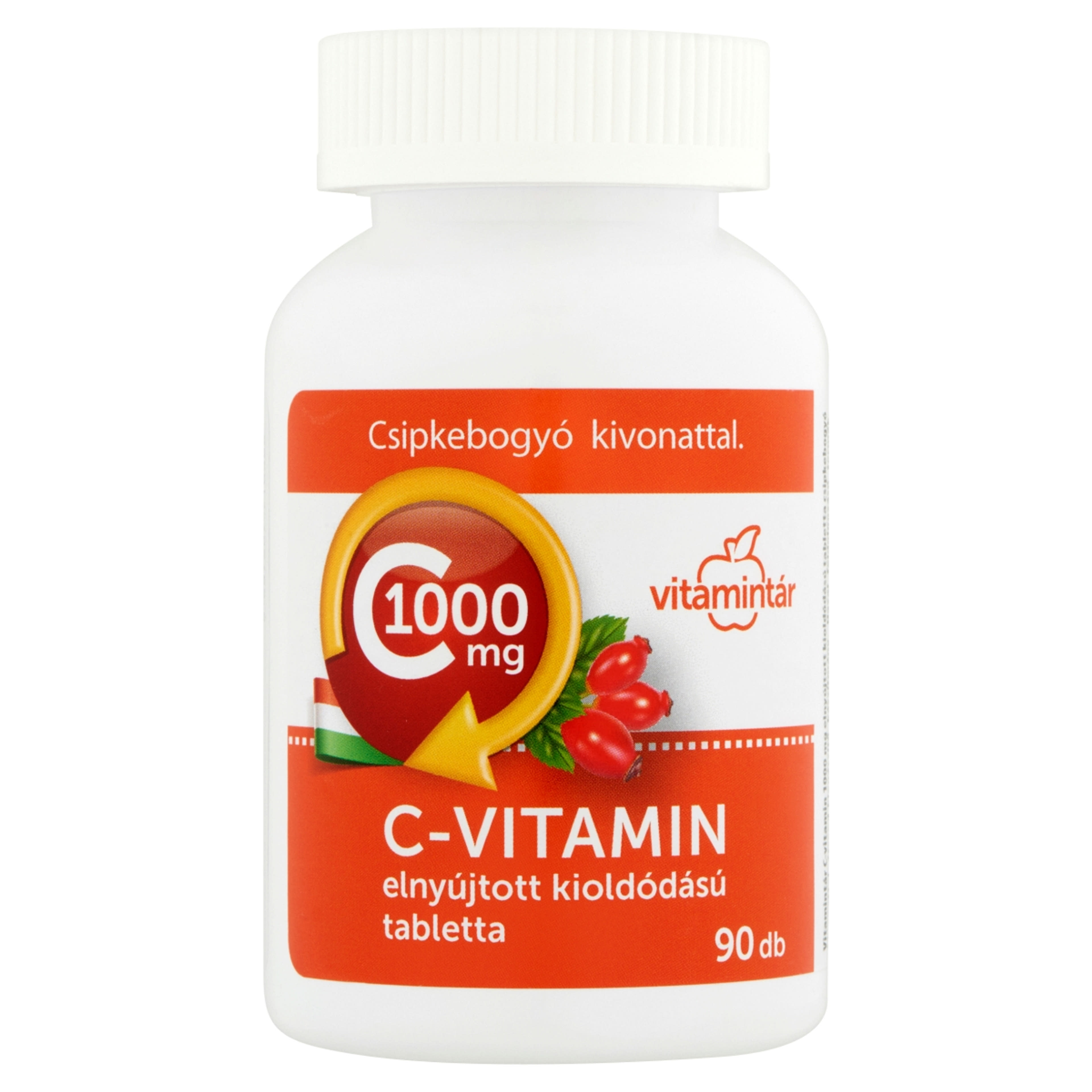 Vitamintár C-Vitamin Csipkebogyó Kivonattal 1000mg Tabletta - 90 db-1