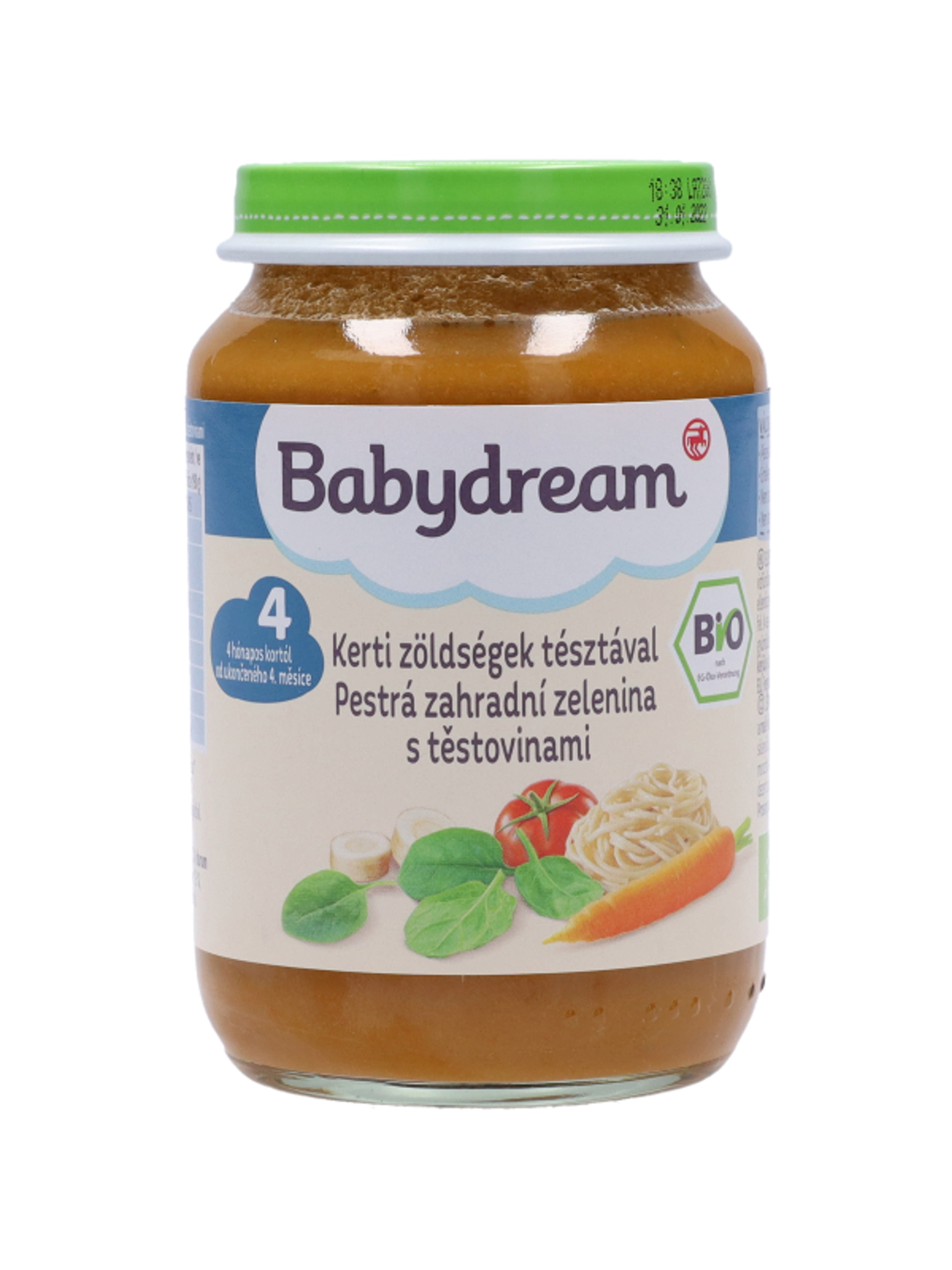 Babydream Bébiétel kerti zöldségek tésztával 4 Hónapos Kortól - 190 g-1