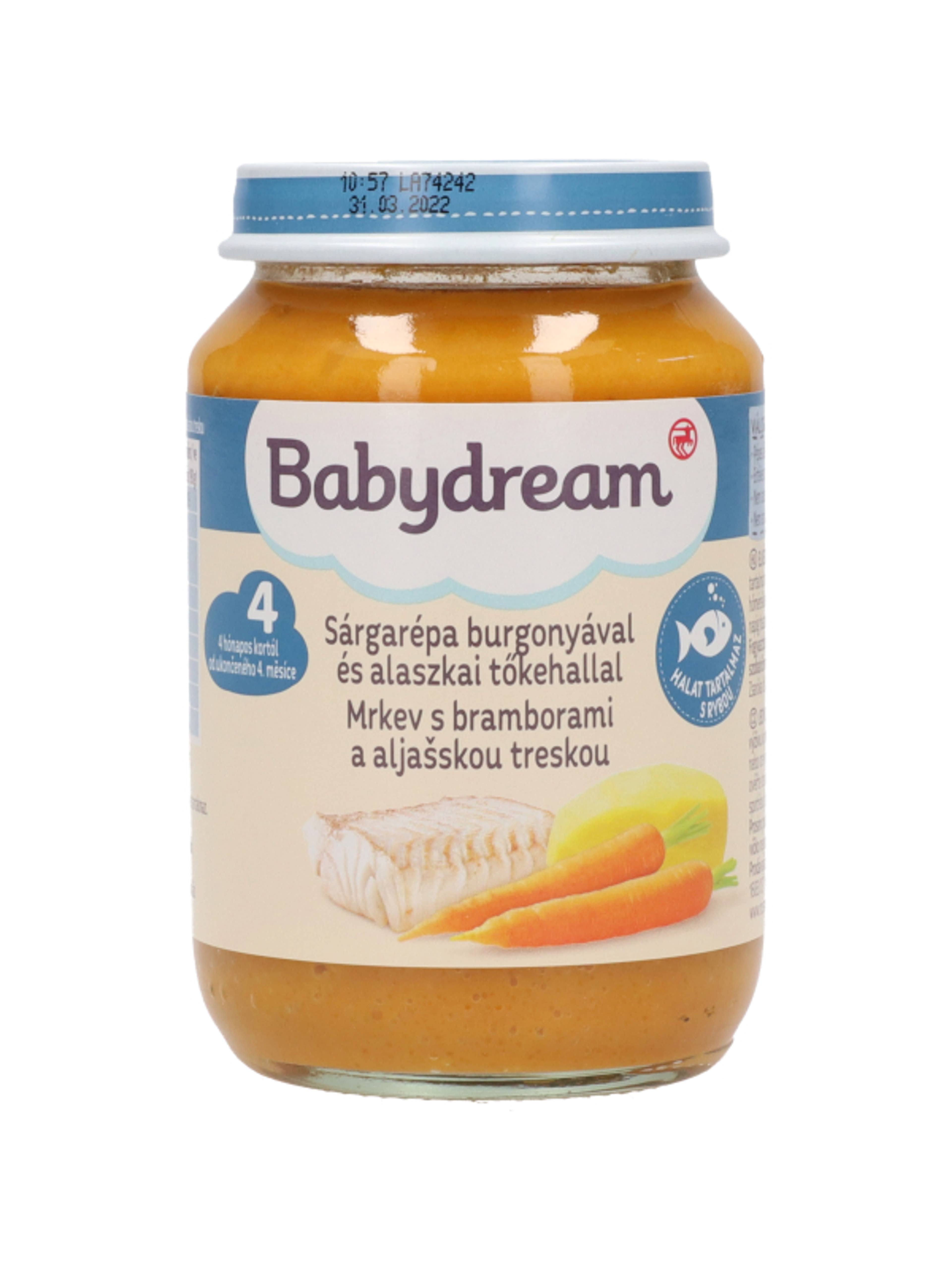 Babydream Bébiétel Sárgarépa Burgonya Hal Ízesítéssel 4H/5 Hónapos Kortól - 190 g