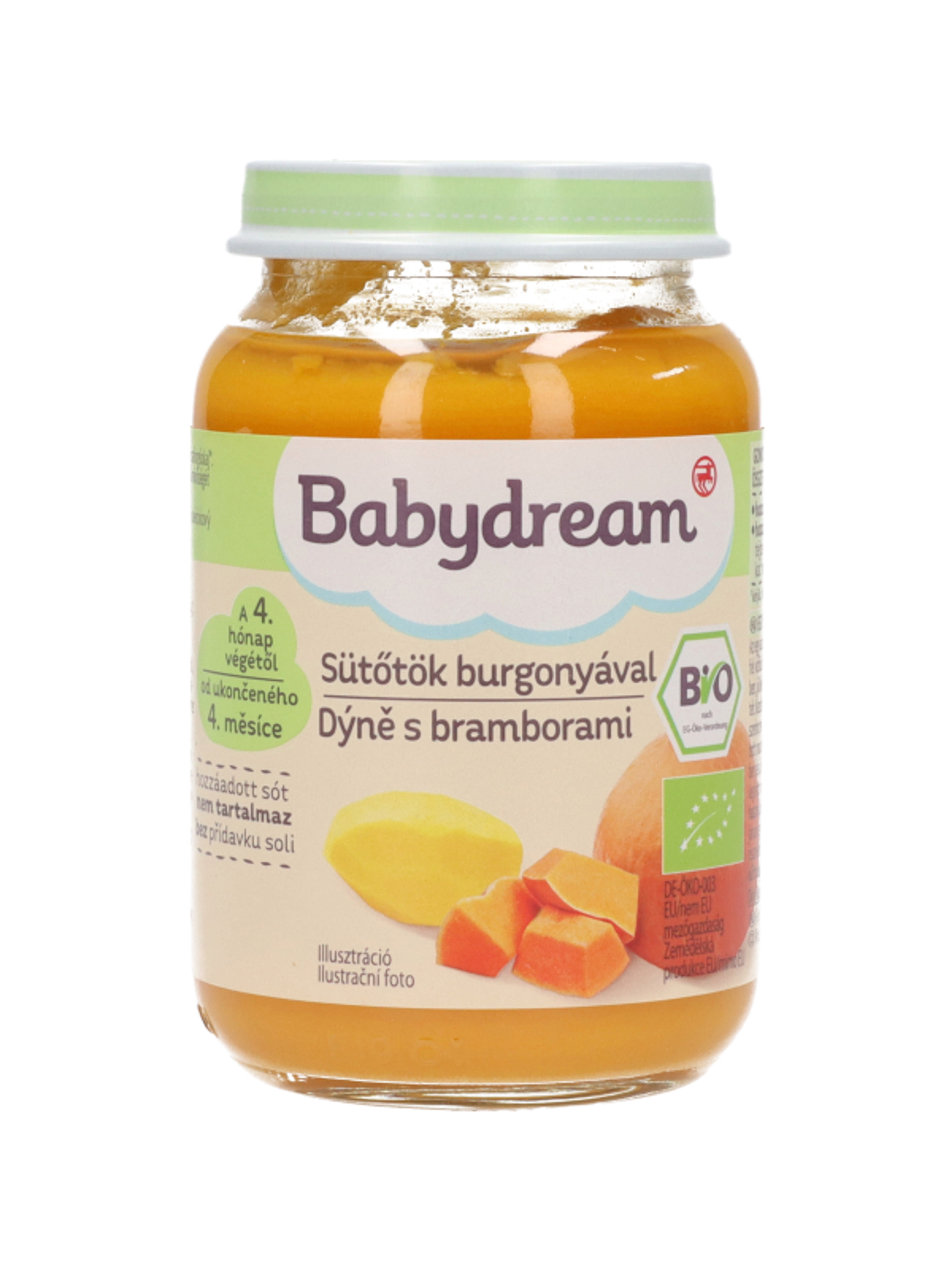 Babydream Bébiétel Sütőtök Püré Burgonya Ízesítéssel 4 Hónapos Kortól - 190 g-1