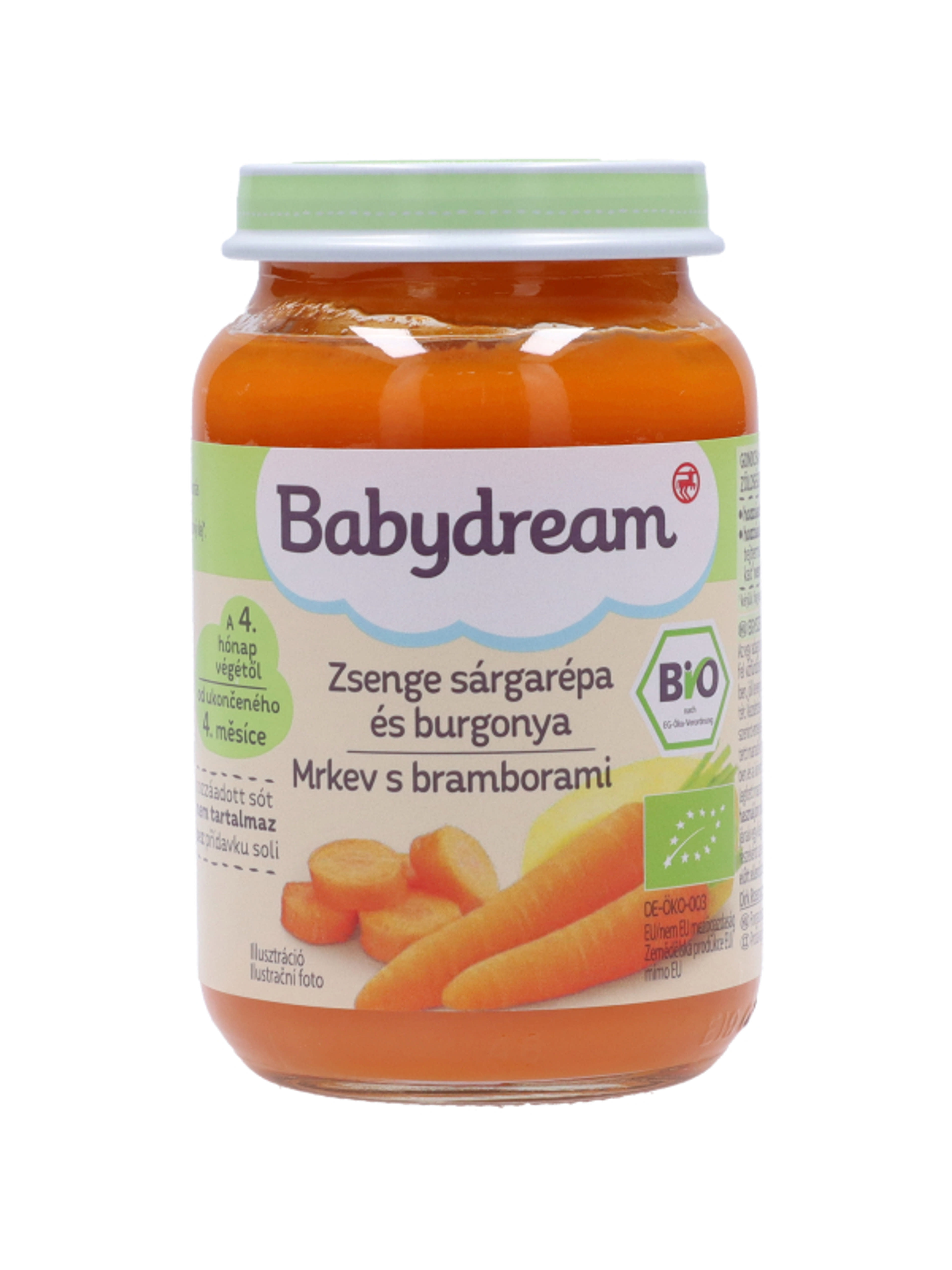 Babydream Bébiétel Zsenge Sárgarépa Burgonya Ízesítéssel 4 Hónapos Kortól - 190 g