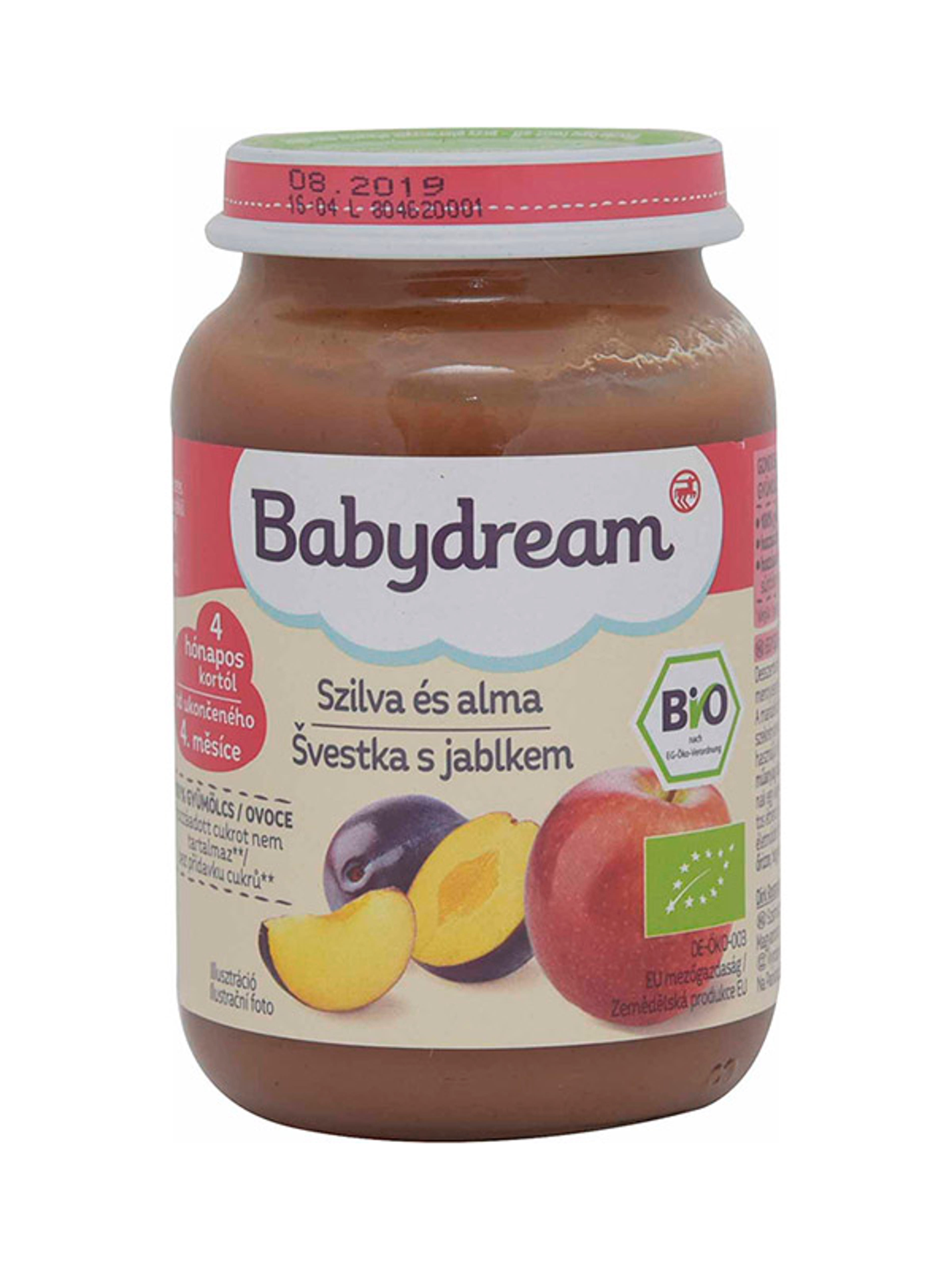 Babydream Bio 100% Gyümölcs 4 hónapos kortól, alma és szilva - 190 g-1