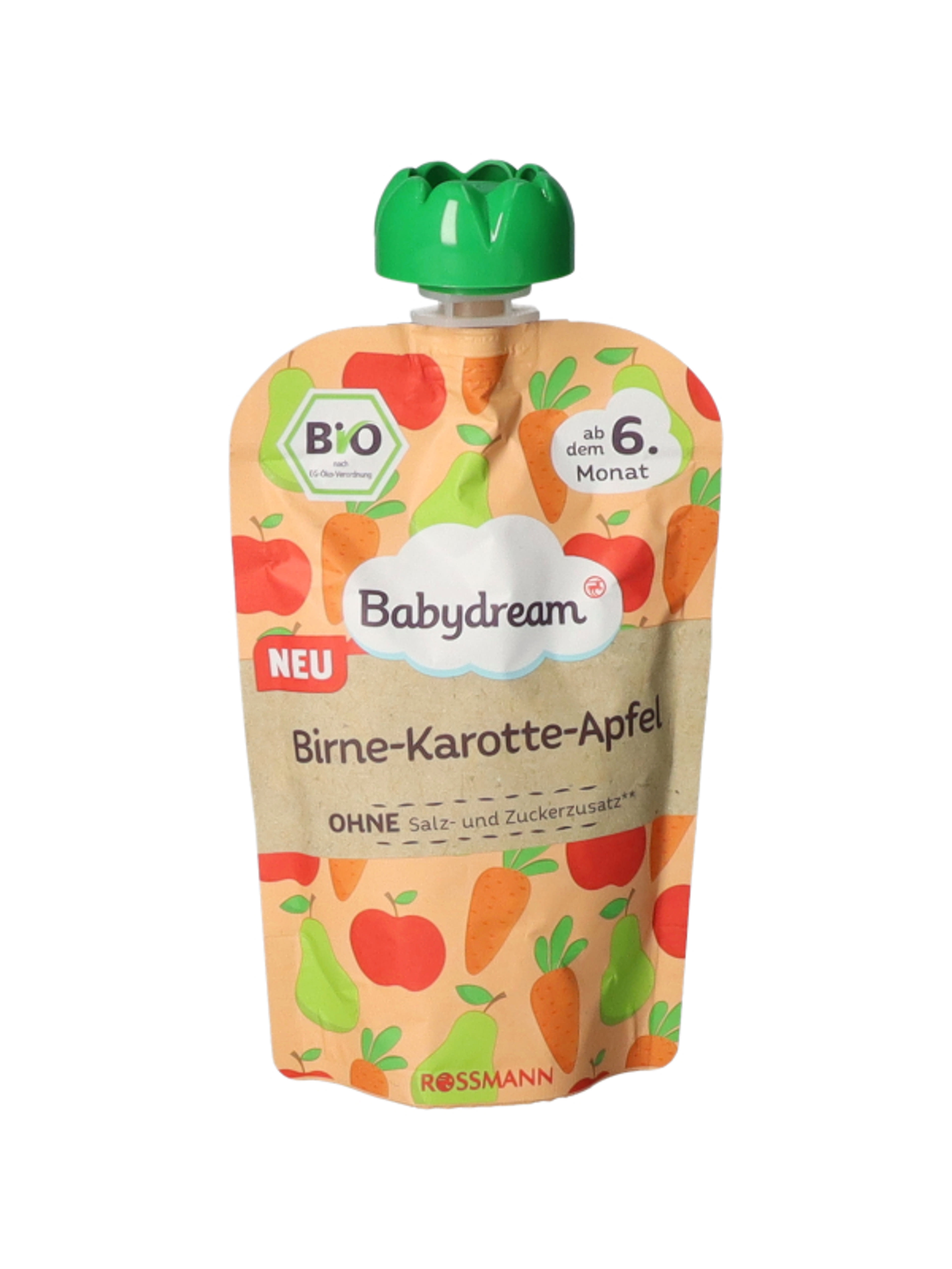 Babydream bio püré alma-körte-répa 6 hónapos kortól - 100 g-1