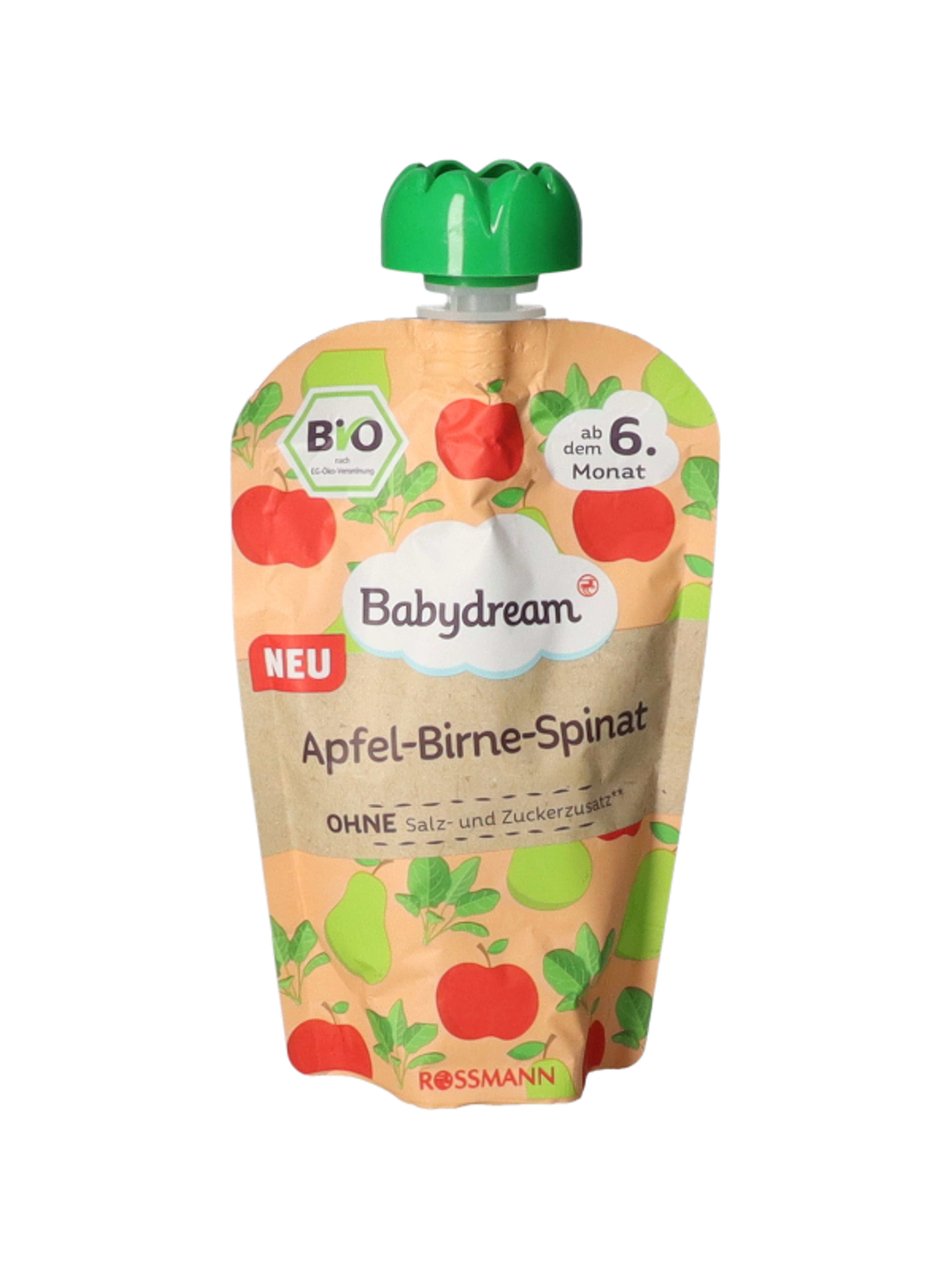 Babydream bio püré alma-körte-spenót 6 hónapos kortól - 100 g