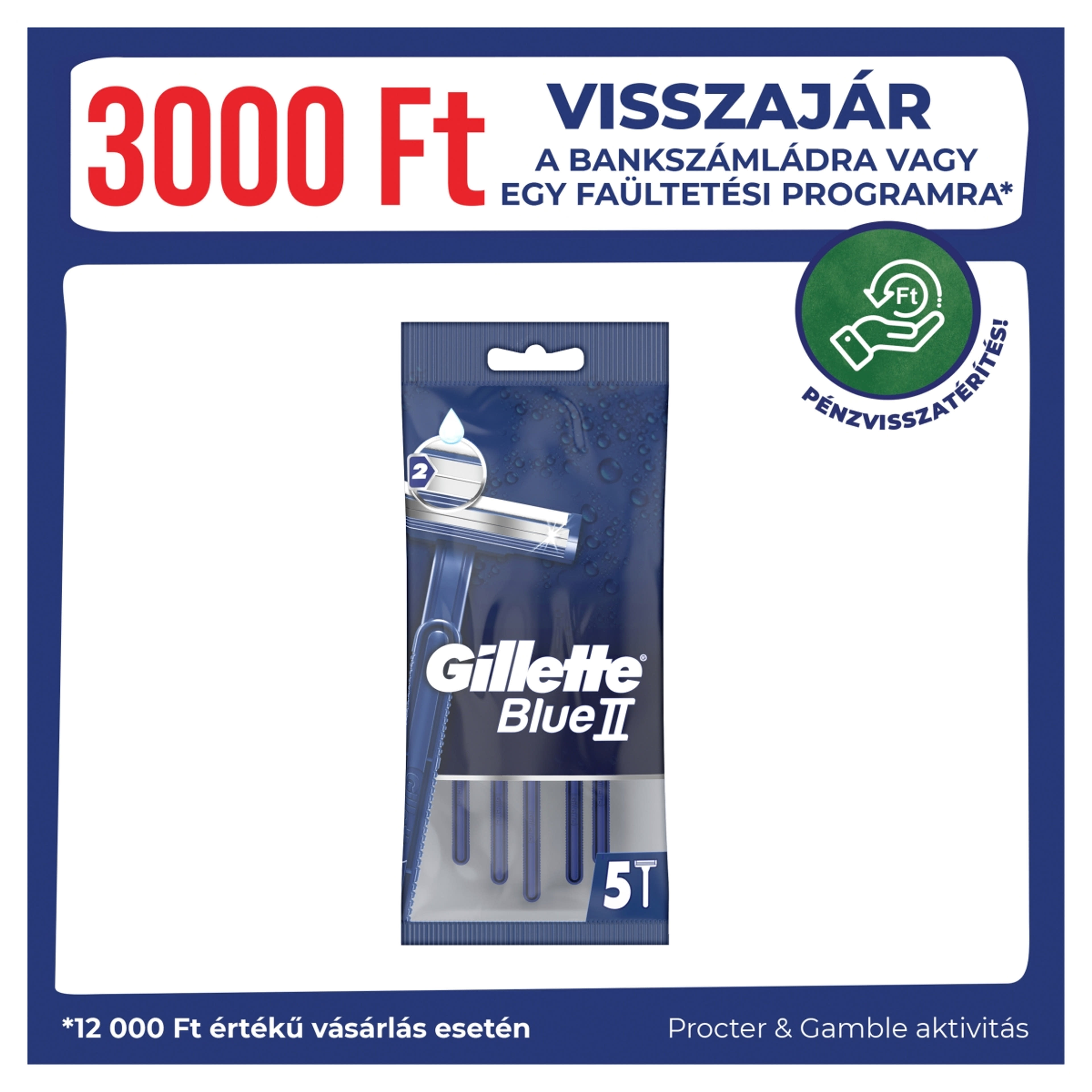 Gillette BlueII eldobható borotvák krémezõcsíkkal - 5 db