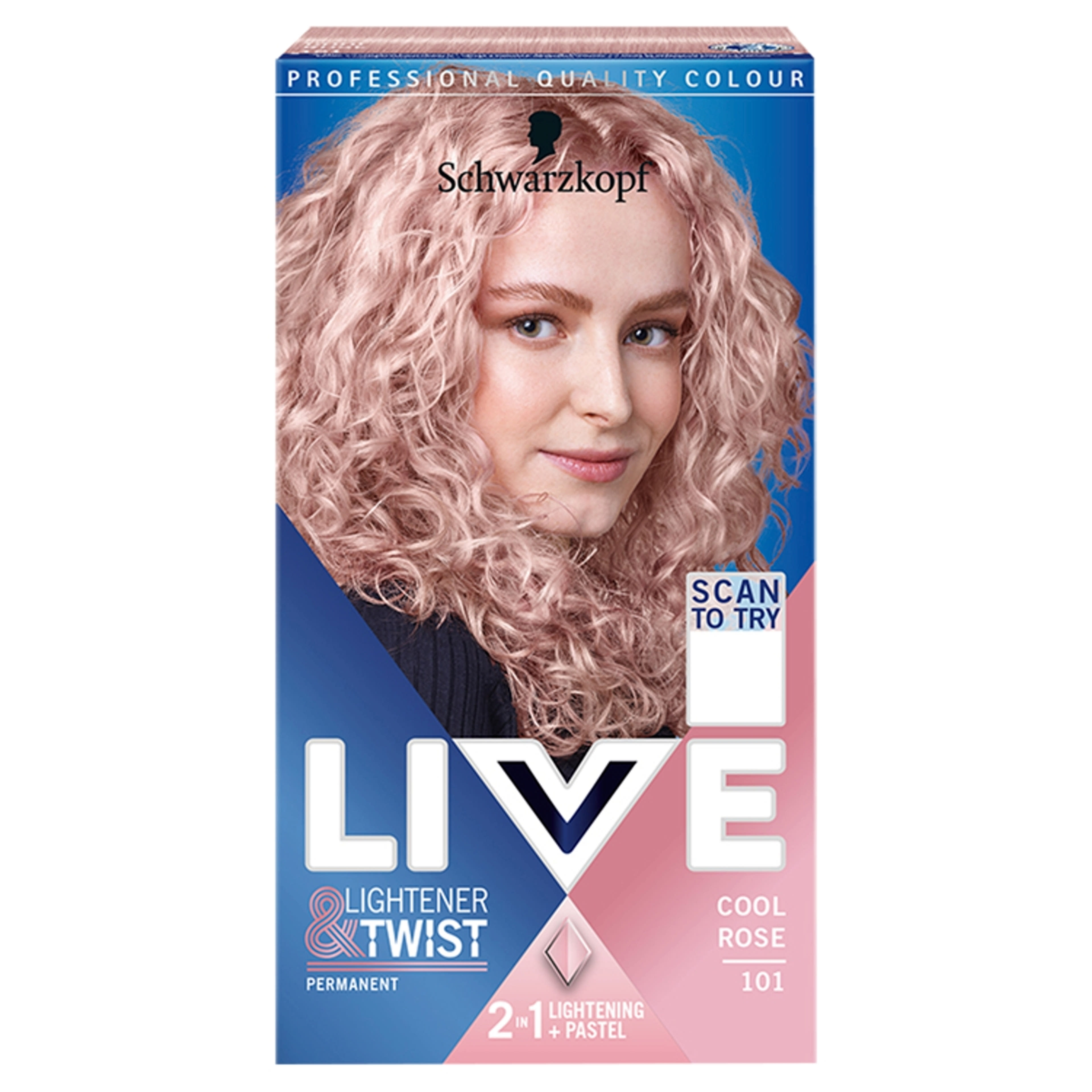 Schwarzkopf Color Live Lightener & Twist hajfesték 101 hűvös rózsa - 1 db