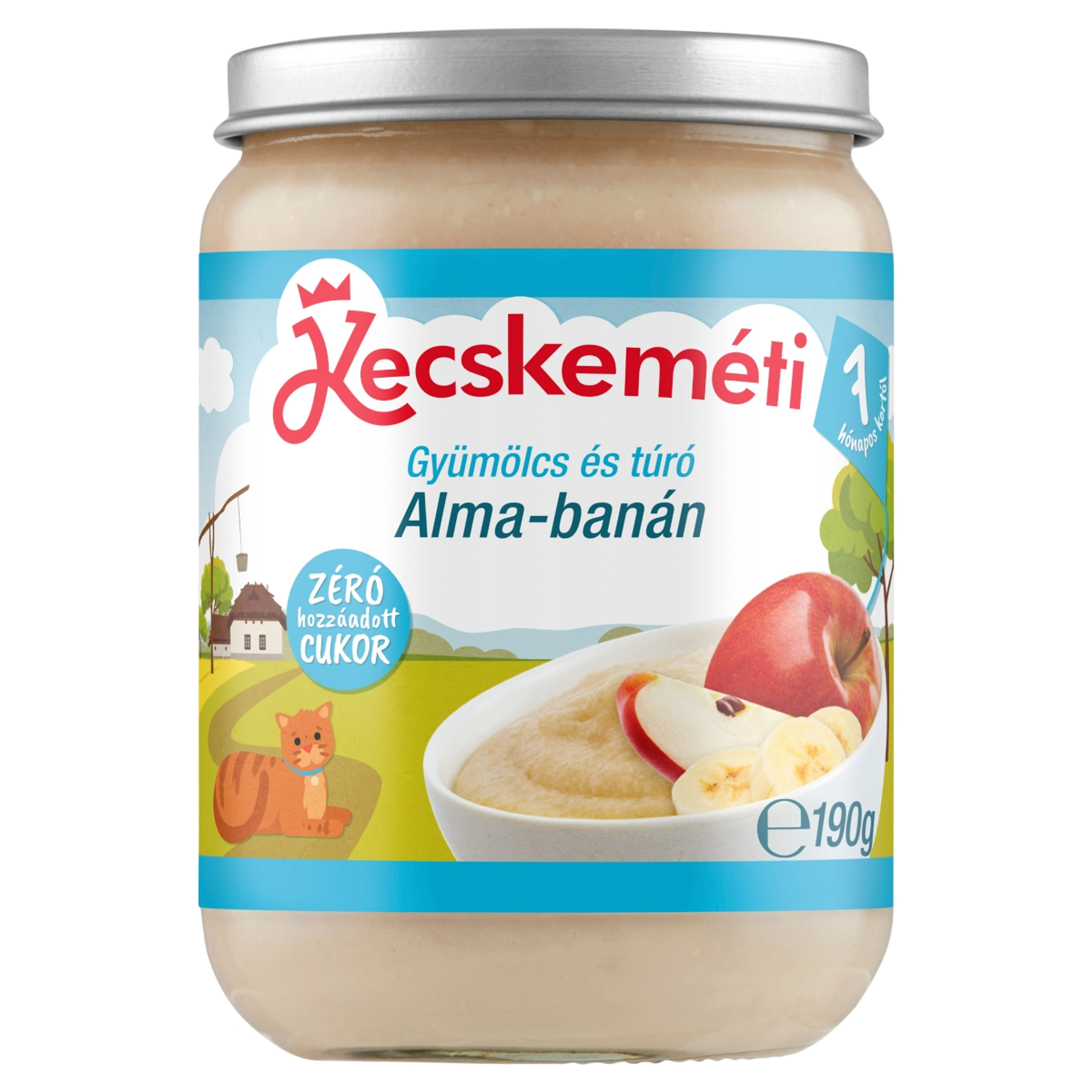 Kecskeméti BIO Bébiétel Alma Banán Túró Ízesítéssel 7 Hónapos Kortól - 190 g