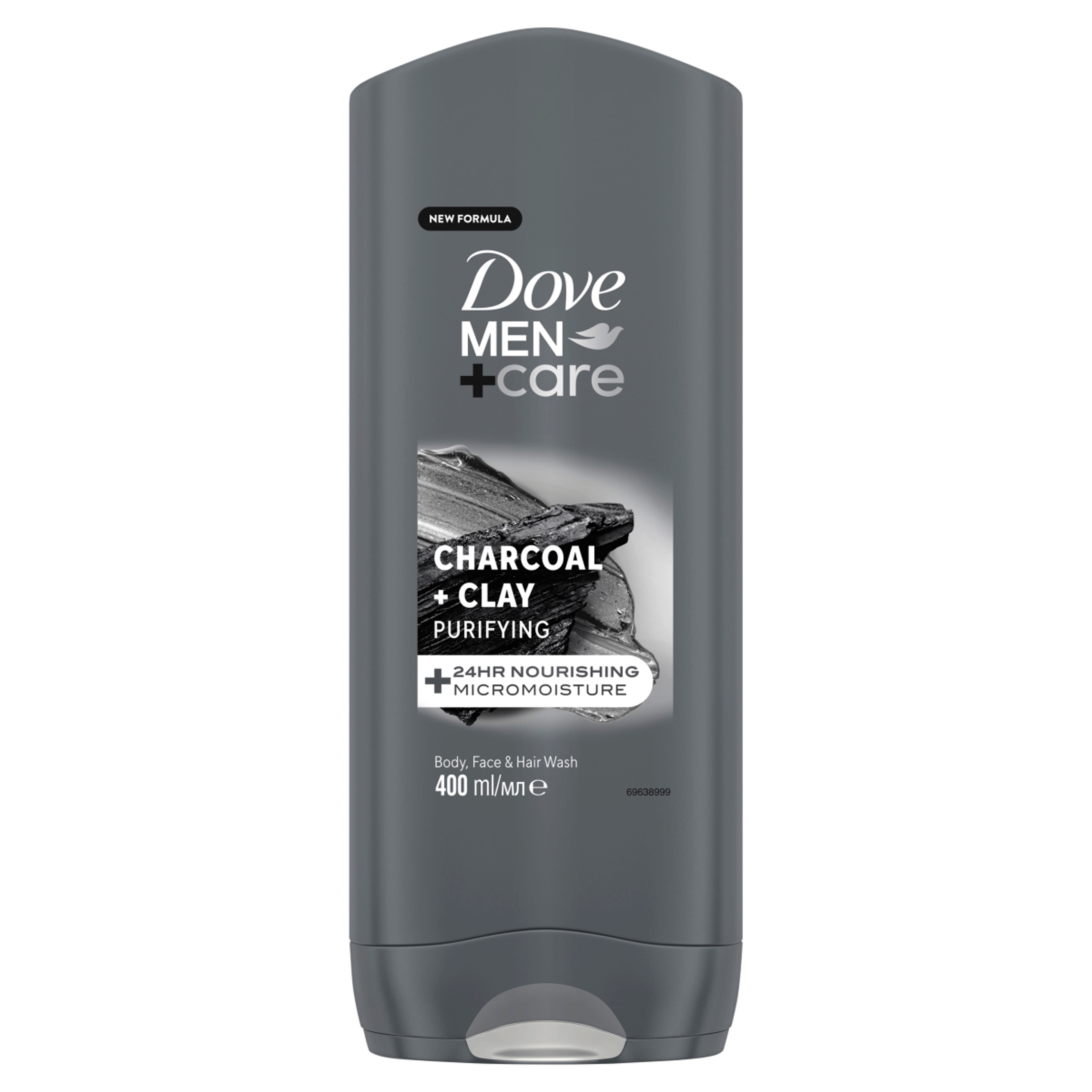 Dove Men+Care Charcoal+Clay Purifying tusfürdő - 400 ml-1