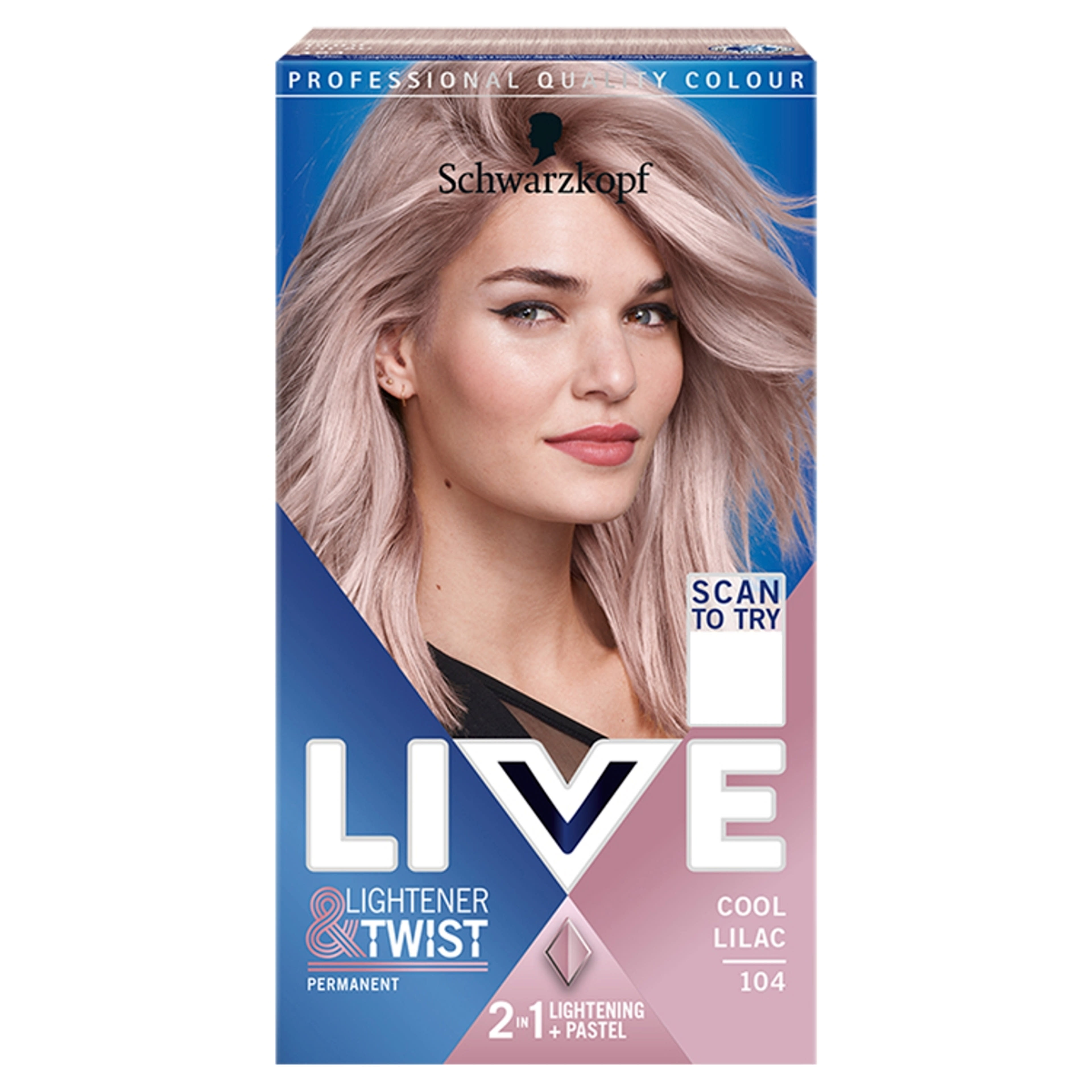 Schwarzkopf Color Live Lightener & Twist hajfesték 104 hűvös orgona - 1 db