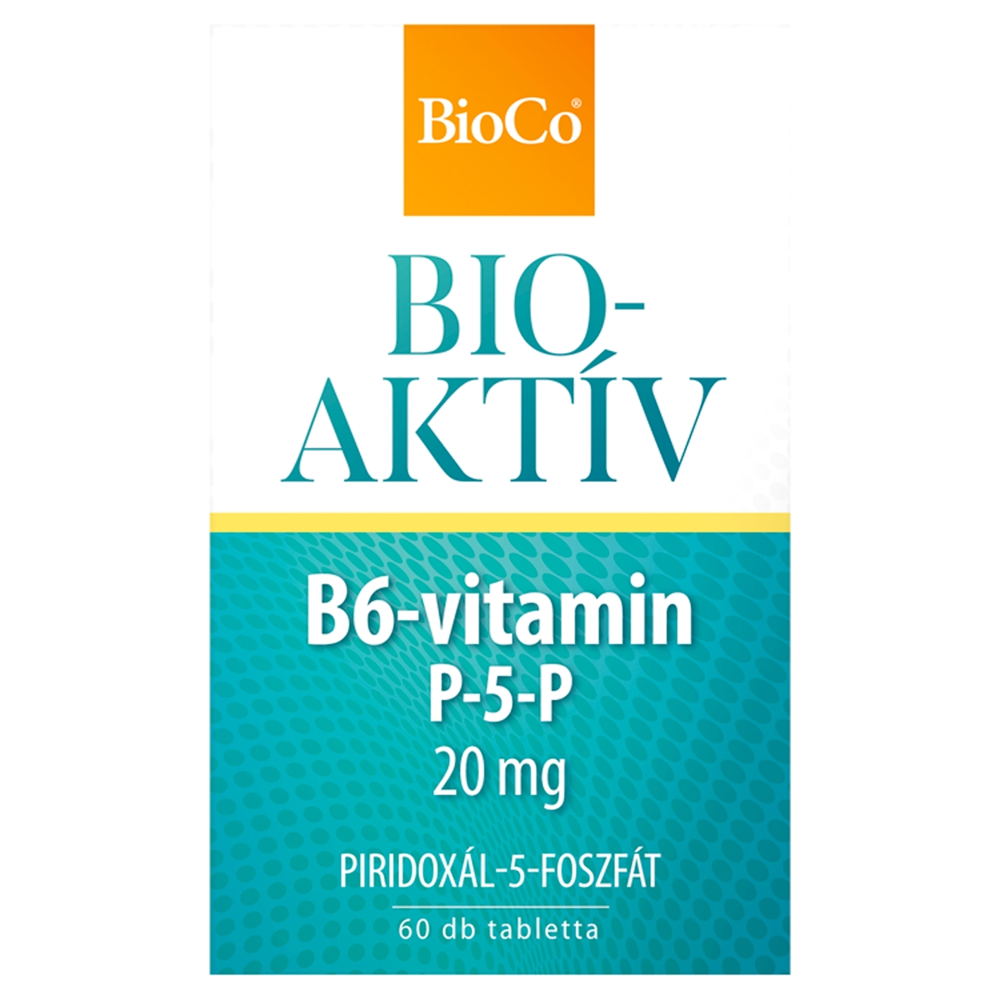 BioCo Bioaktív B6-vitamint P-5-P 20 mg étrend-kiegészítő tabletta - 60 db