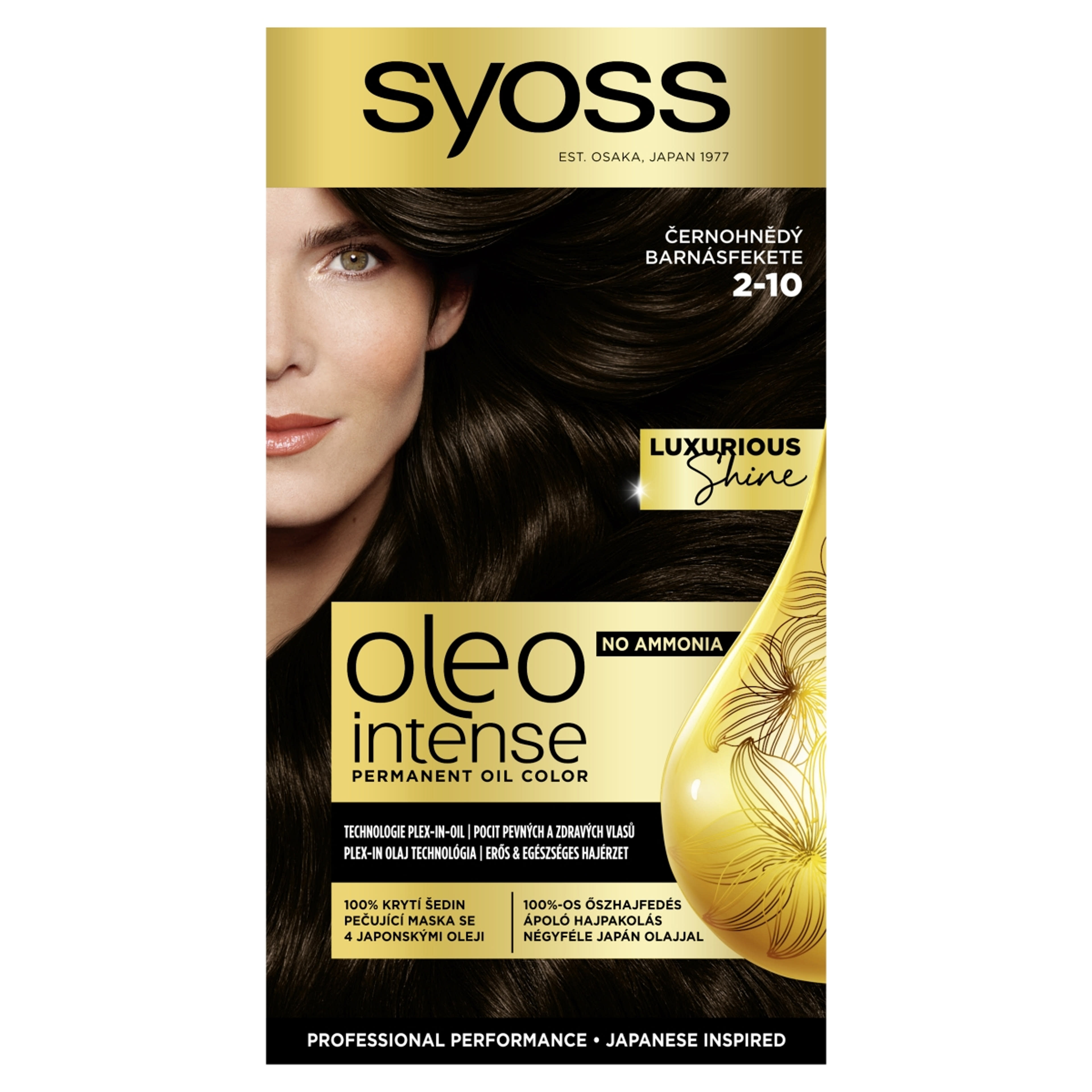 Syoss Oleo Intense tartós hajfesték 2-10 barnásfekete - 1 db