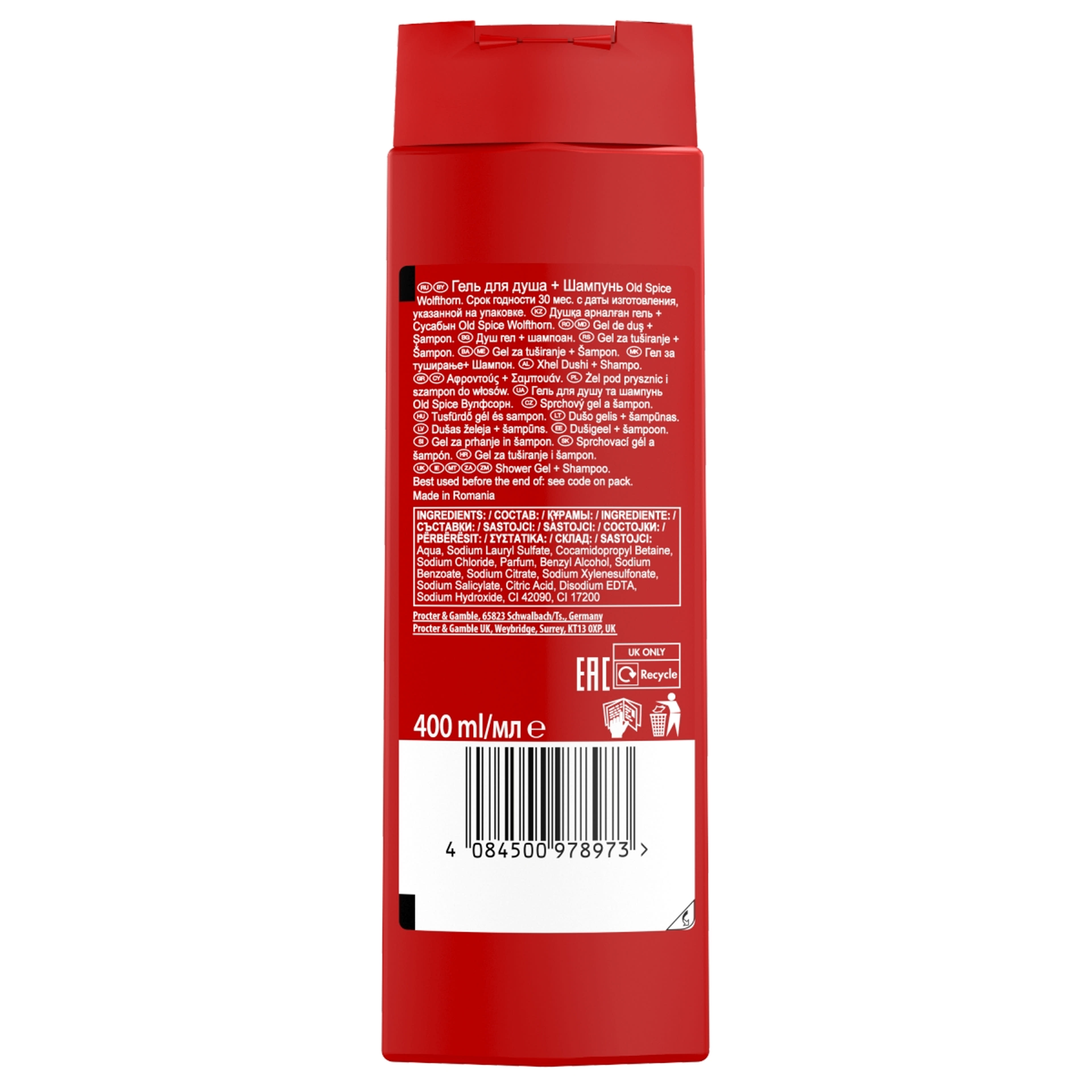 Old Spice Wolfthorn tusfürdő - 400 ml-3
