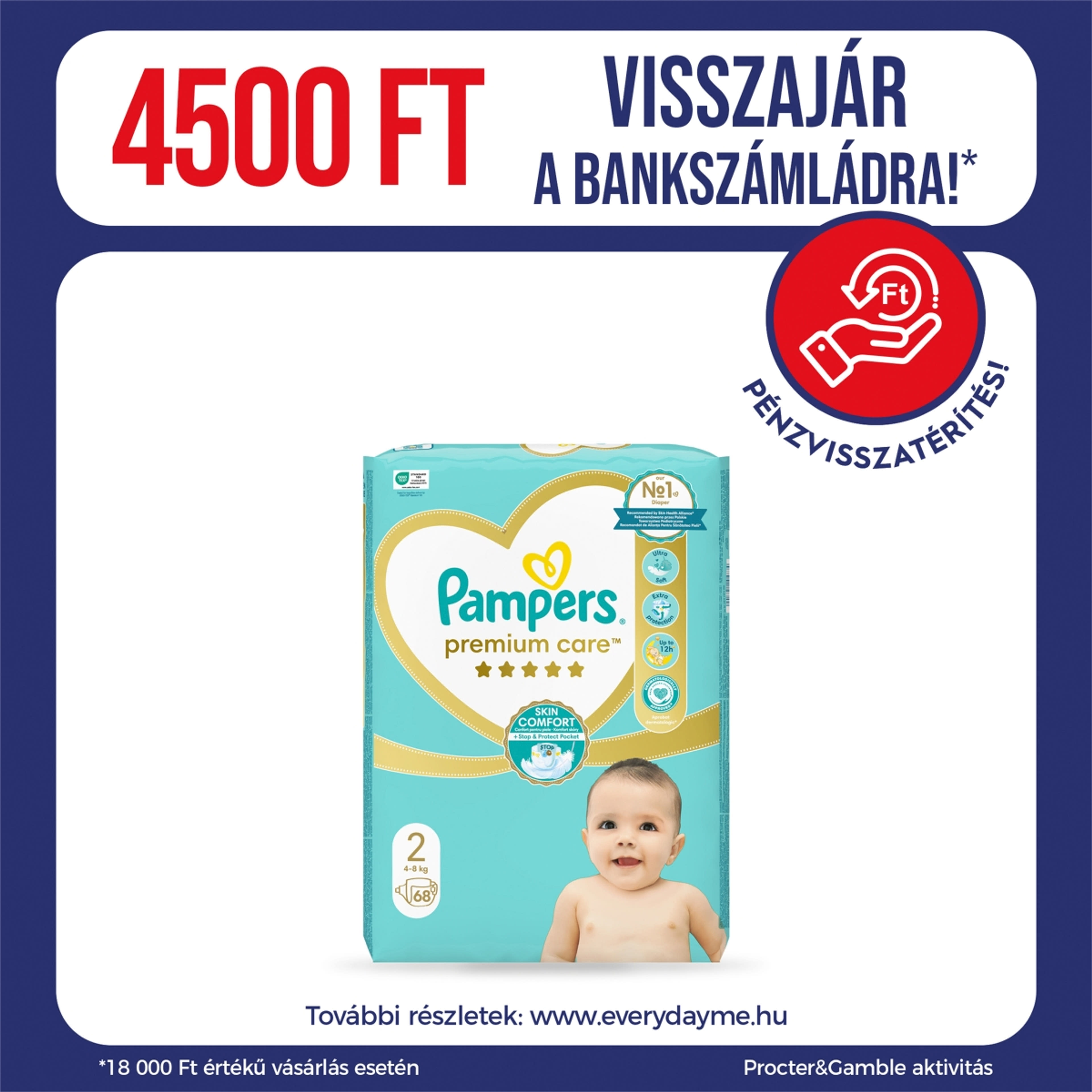 Pampers Premium Care pelenka 2-es 4-8 kg - 68 db