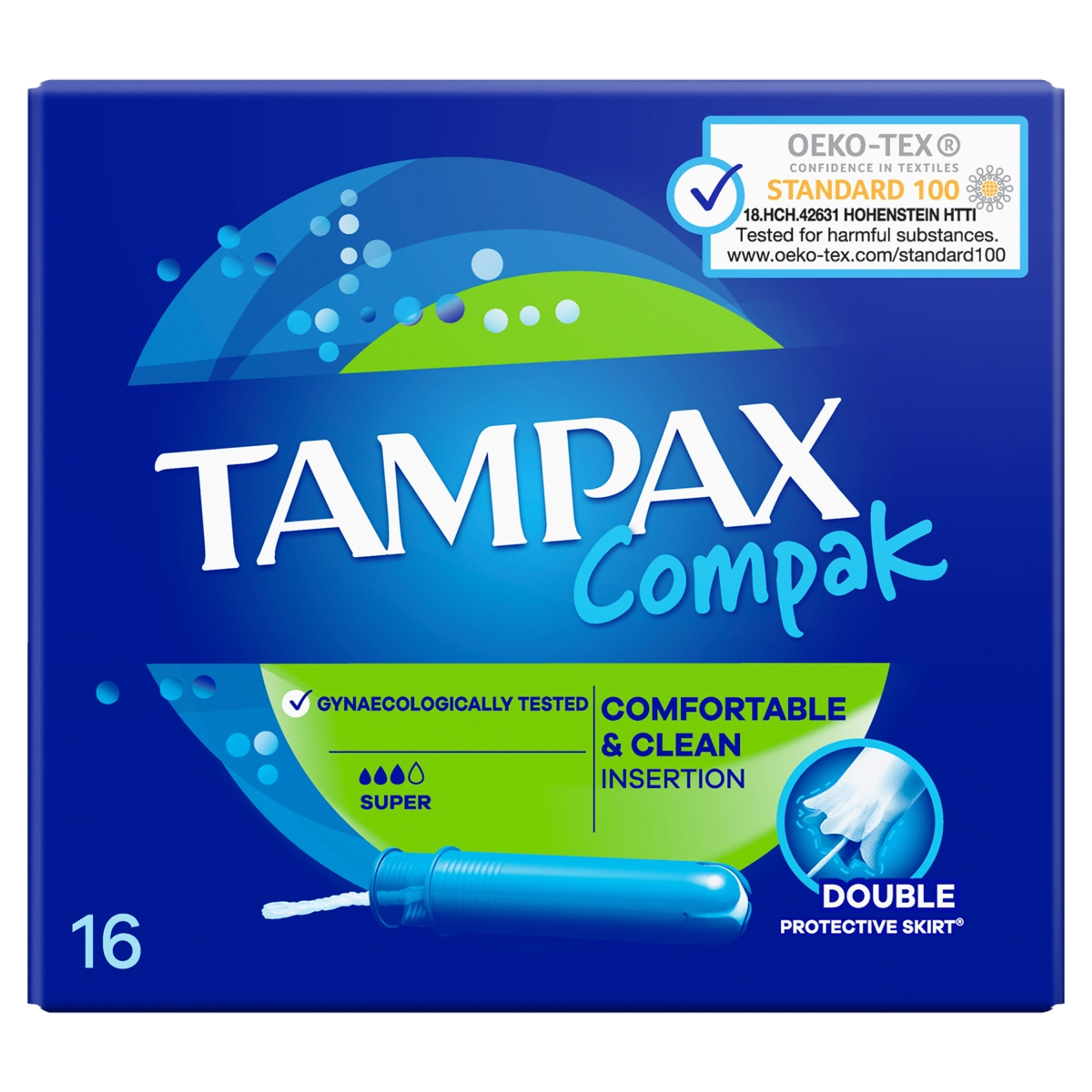 Tampax Super Compak tampon applikátorral - 16 db