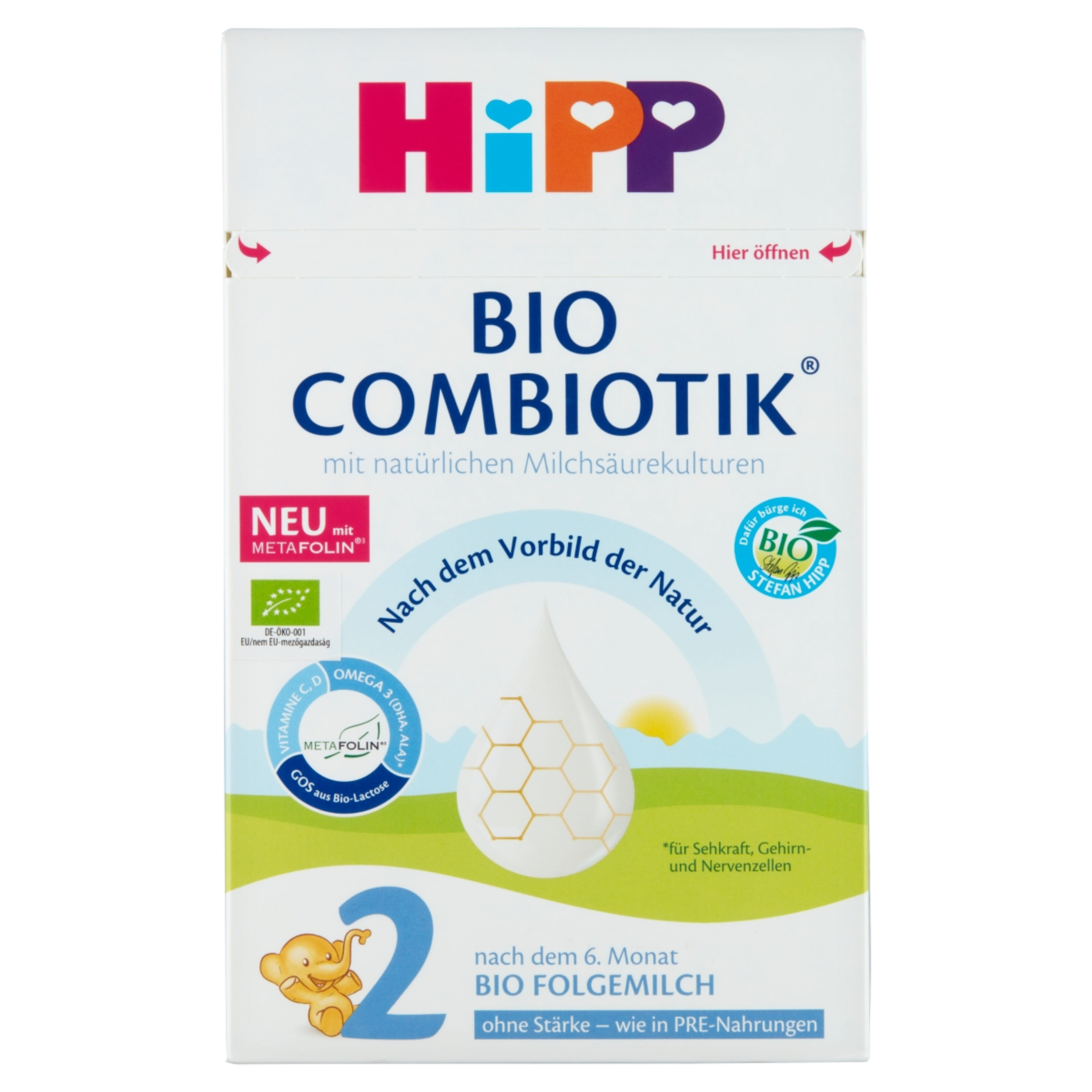 Hipp bio 2 Combiotik keményítő nélküli tápszer 6 hónapos kortól - 600 g