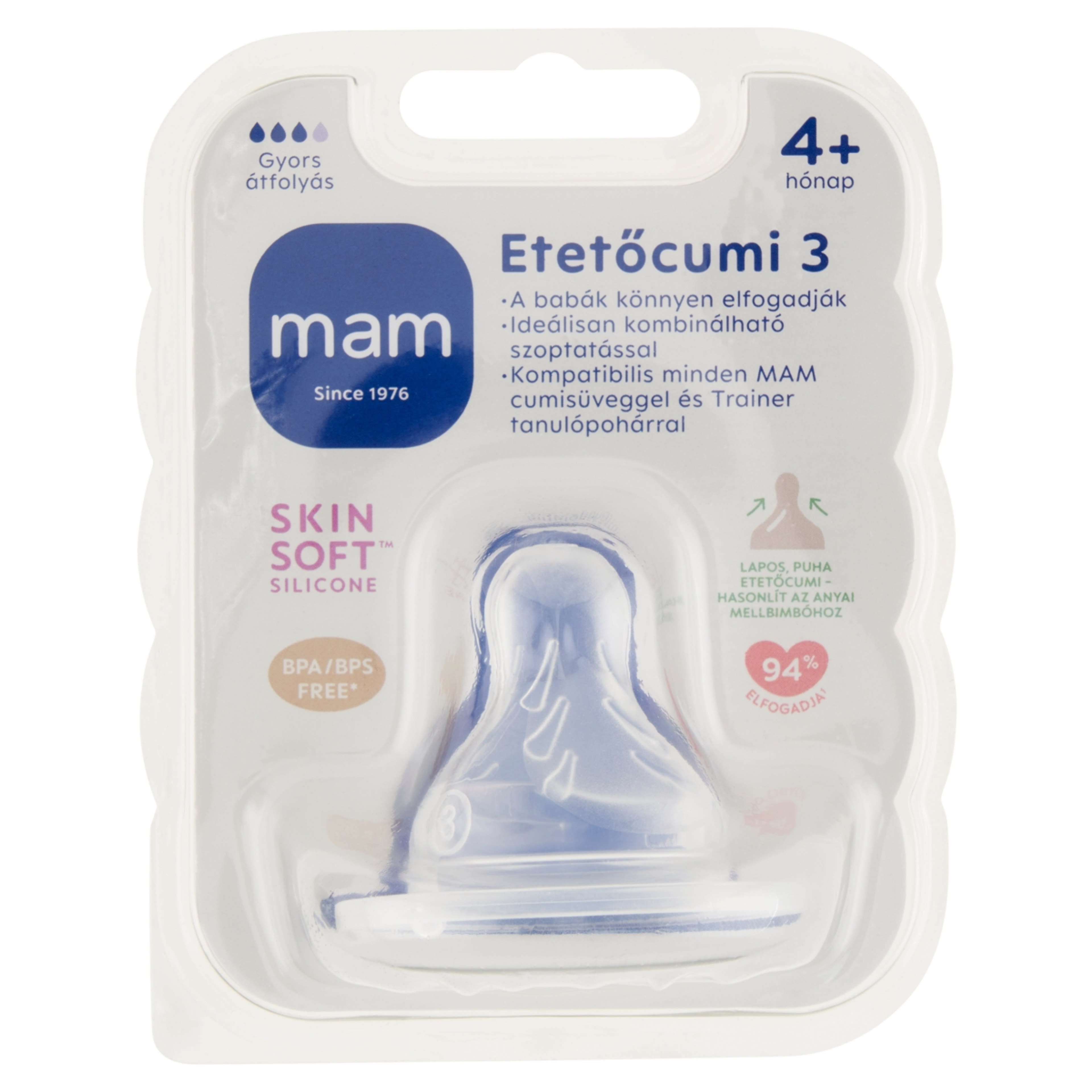 Mam etetőcumi 4 hónapos kortól gyors folyású - 1 db
