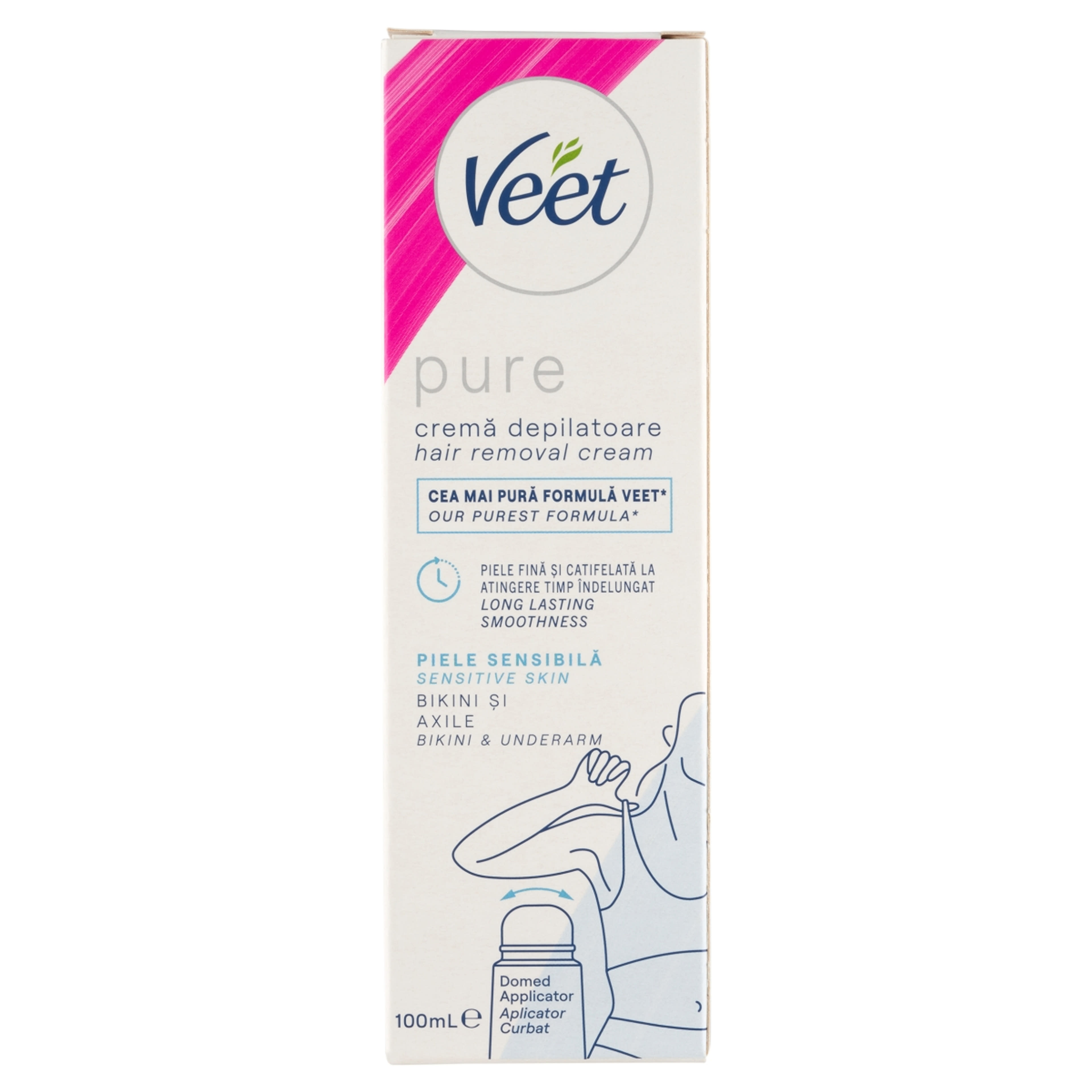 Veet Pure szőrtelenítő krém bikinivonalra és hónaljra, érzékeny bőrre - 100 ml