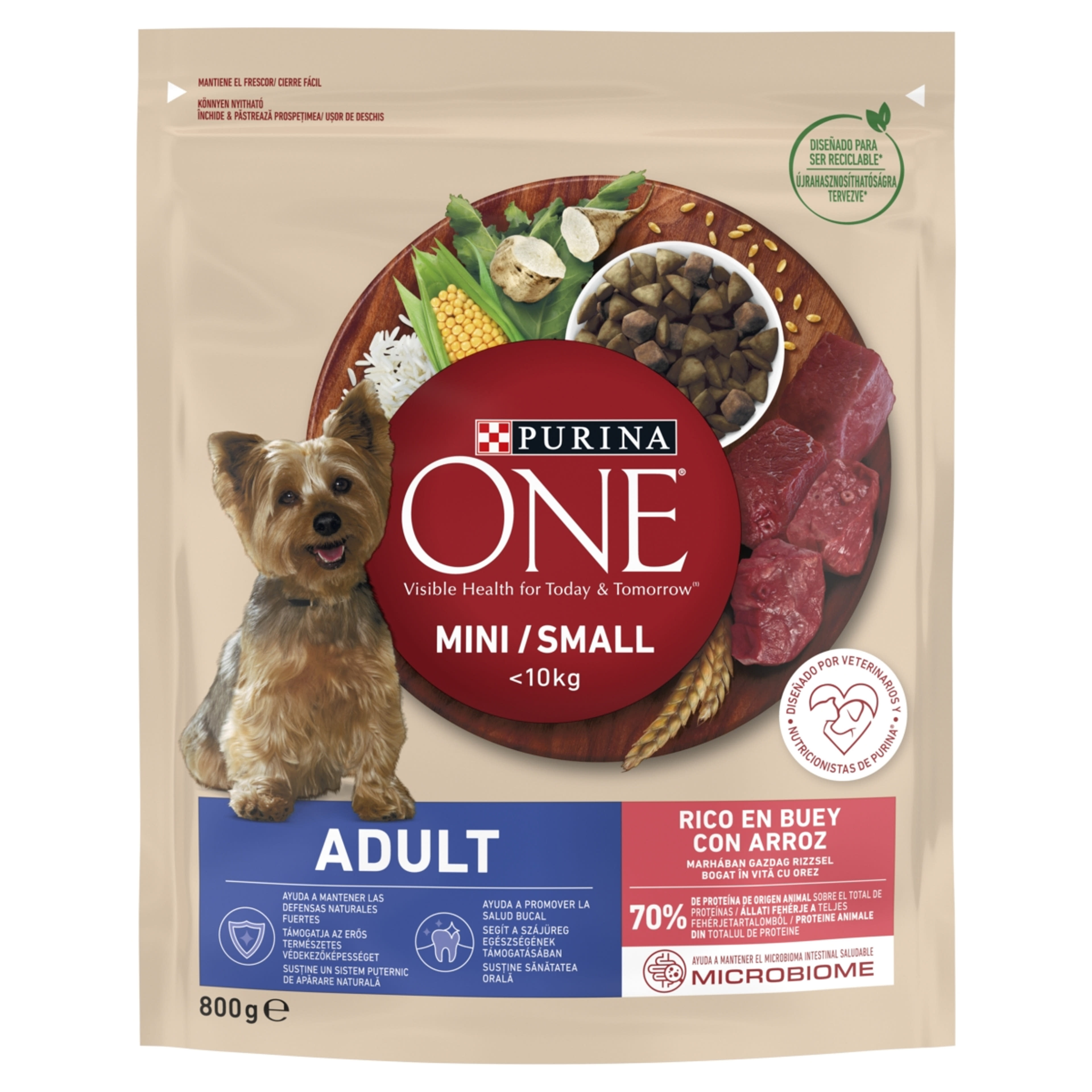 Purina one szárazeledel kutyáknak mini adult marha - 800 g