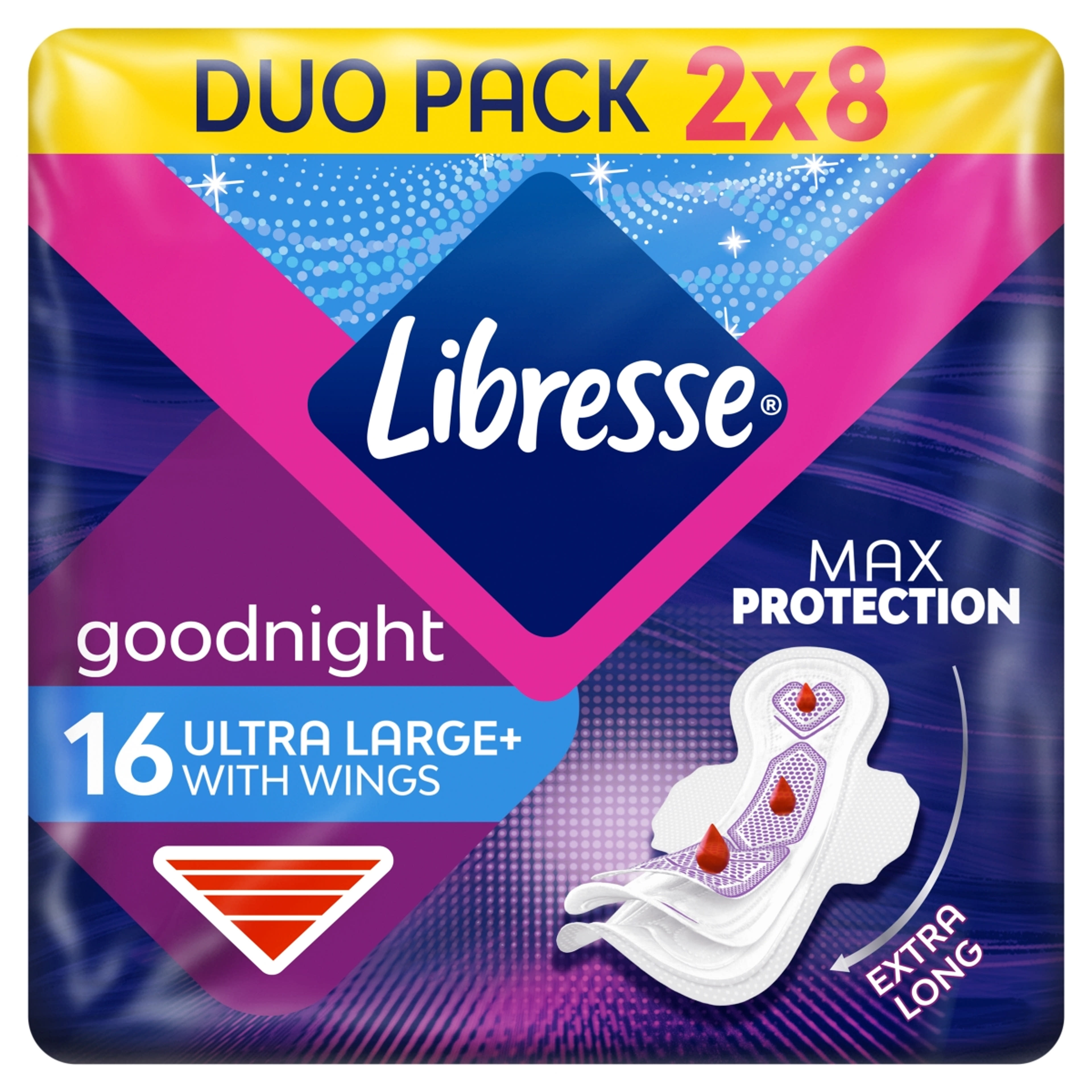 Libresse Ultra Goodnight Large Wings egészségügyi betét - 16 db-8