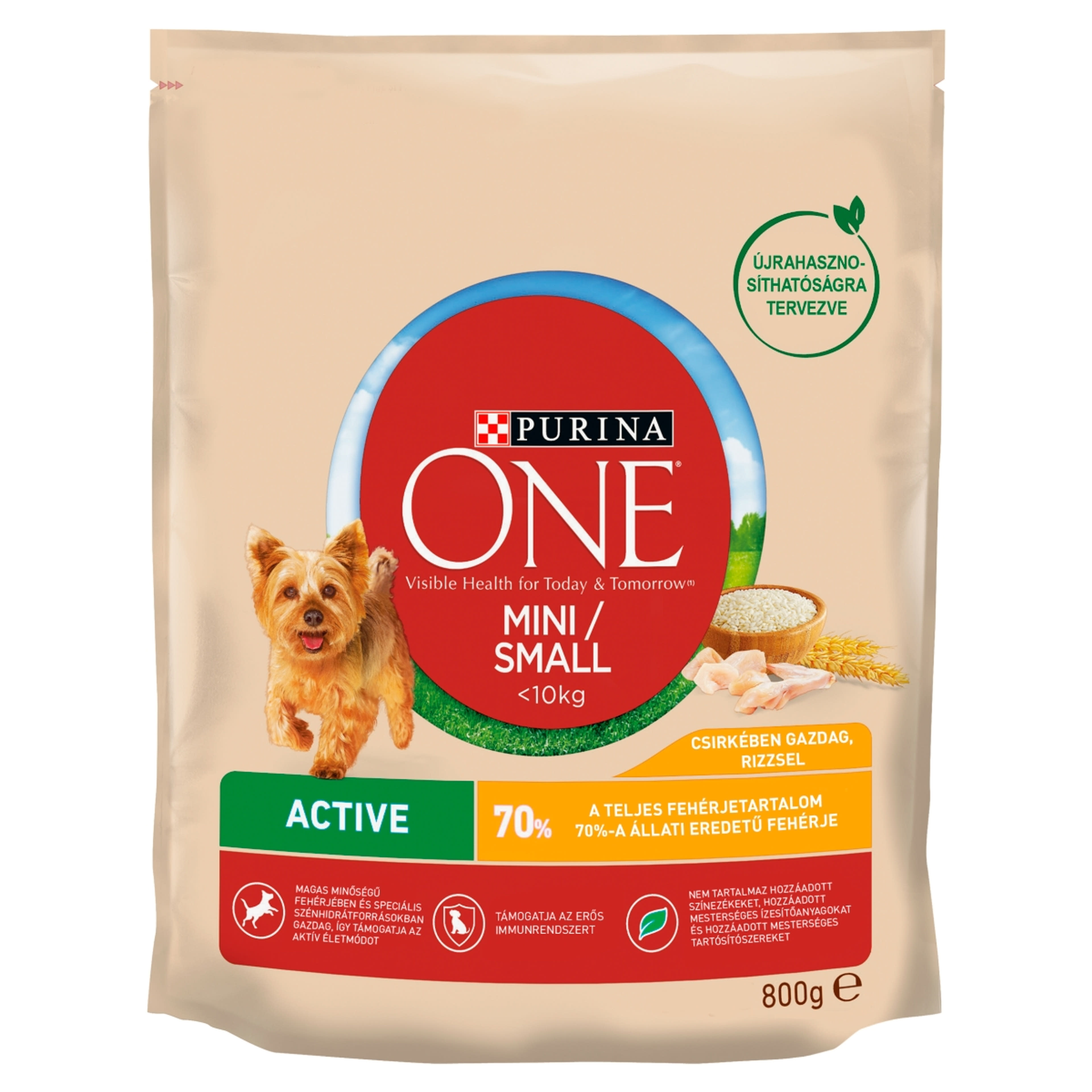 Purina One szárazeledel kutyáknak mini active csirke - 800 g
