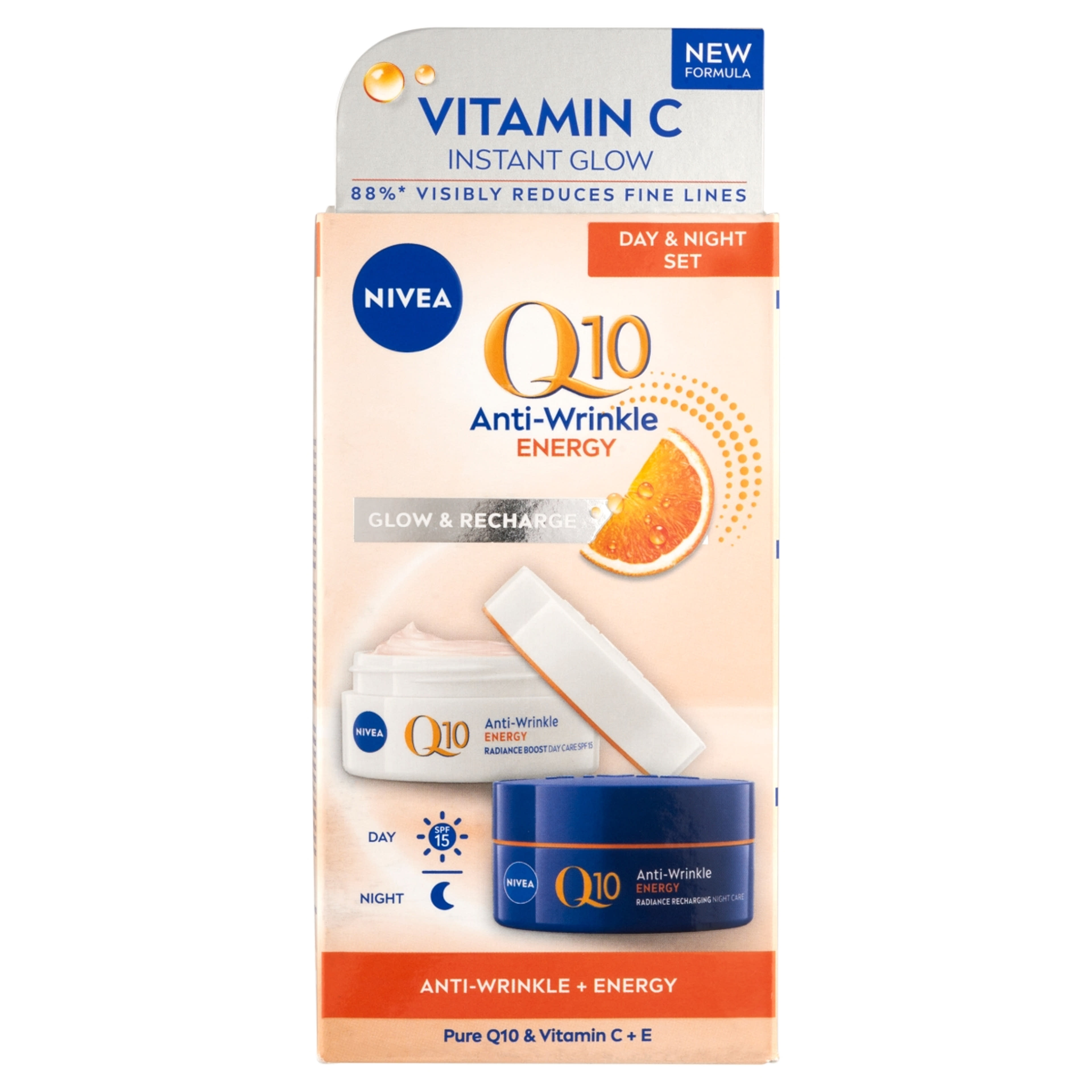 Nivea Q10 Nappali + Éjszakai ránctalanító krém duo 50 ml - 2 db