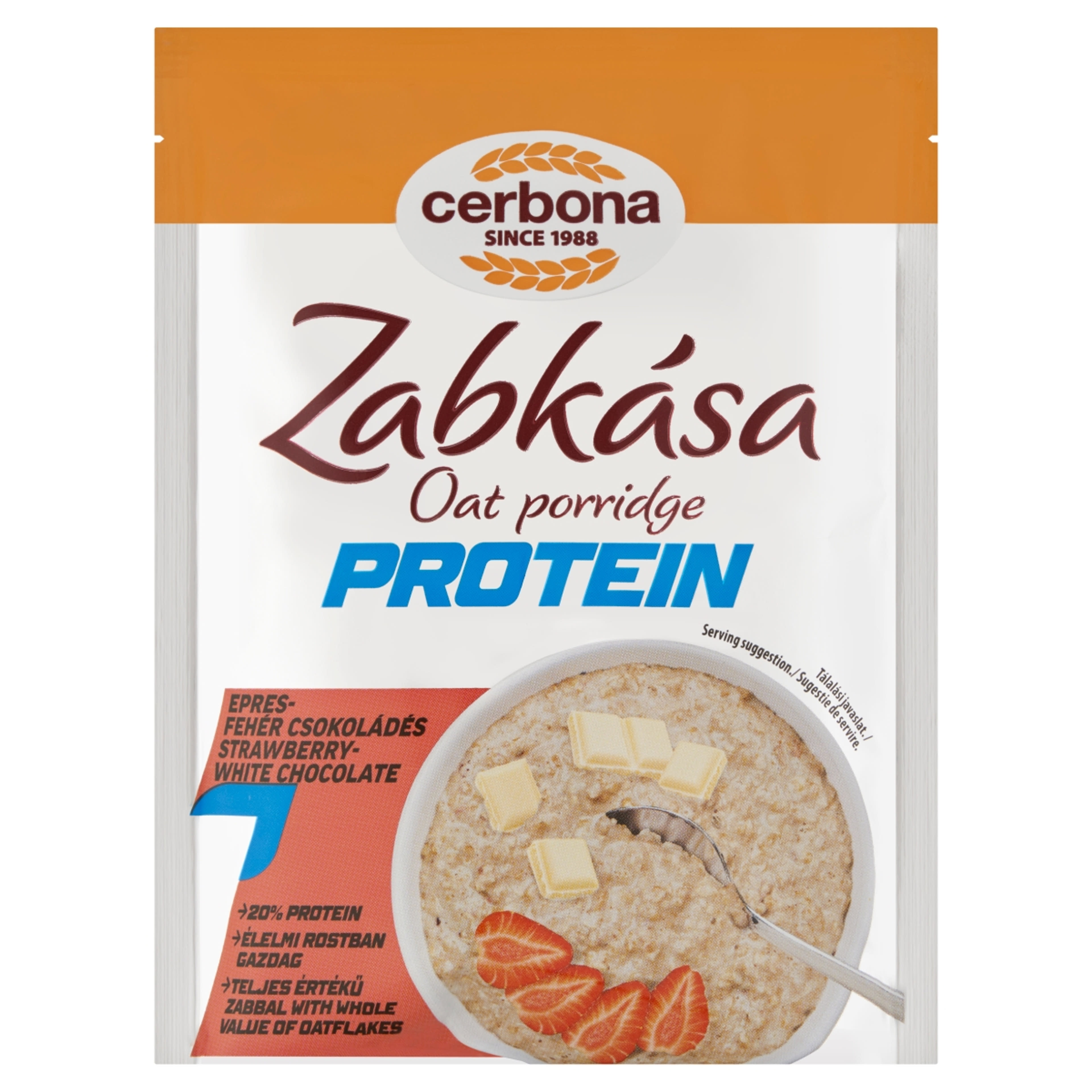 Cerbona Protein epres, fehércsokoládés zabkása - 60 g