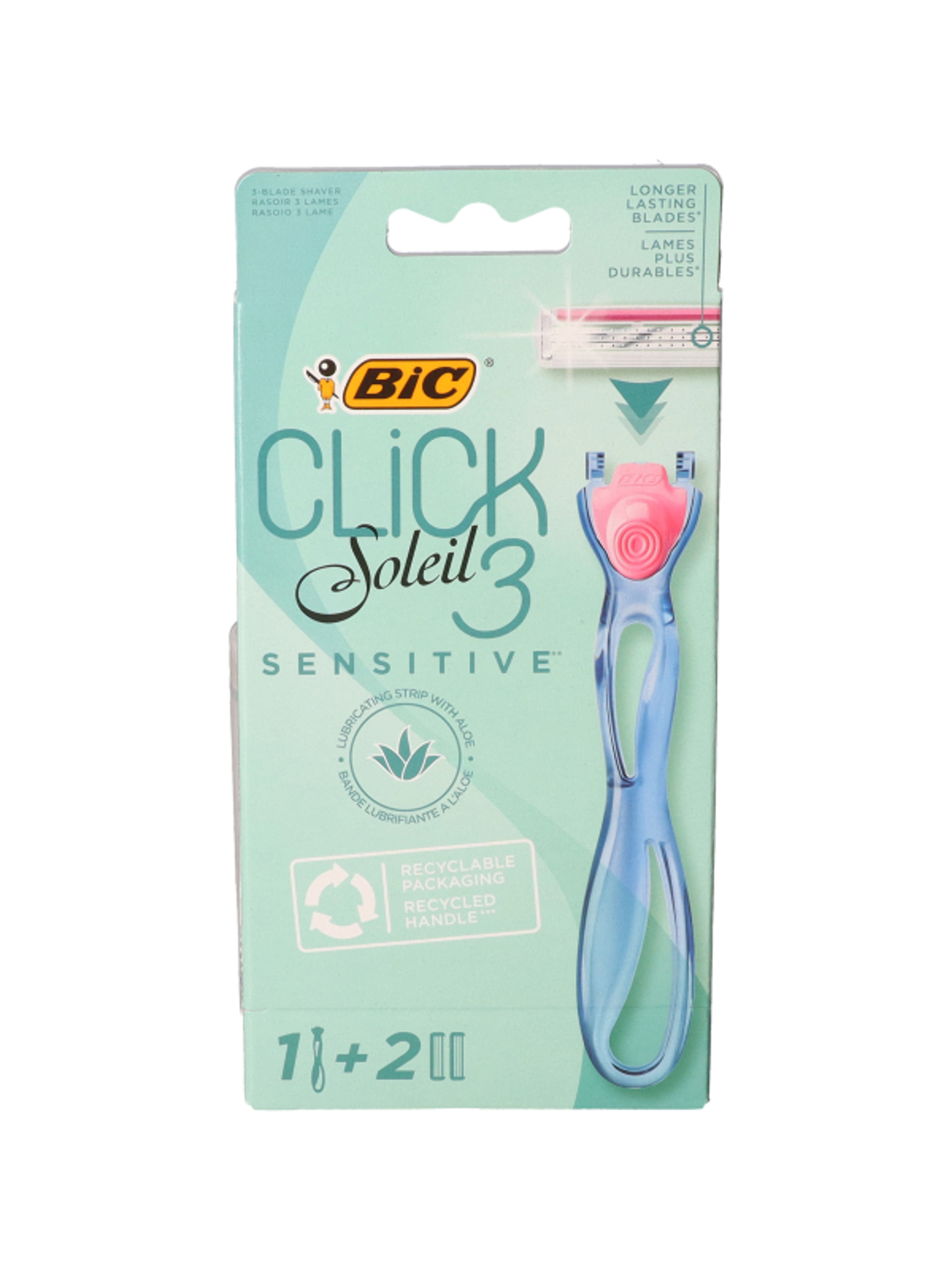 BIC Soleil Click3 Sensitive 3 pengés borotva készülék + 2 db borotvabetét - 1 db